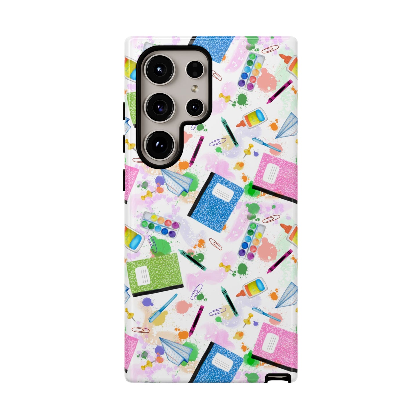 Colorful Art-Themed Phone Case, Cute Creative Gift for Artists, Unique Mobile Cover, Fun School Supplies Case, Bright Art Supplies Design