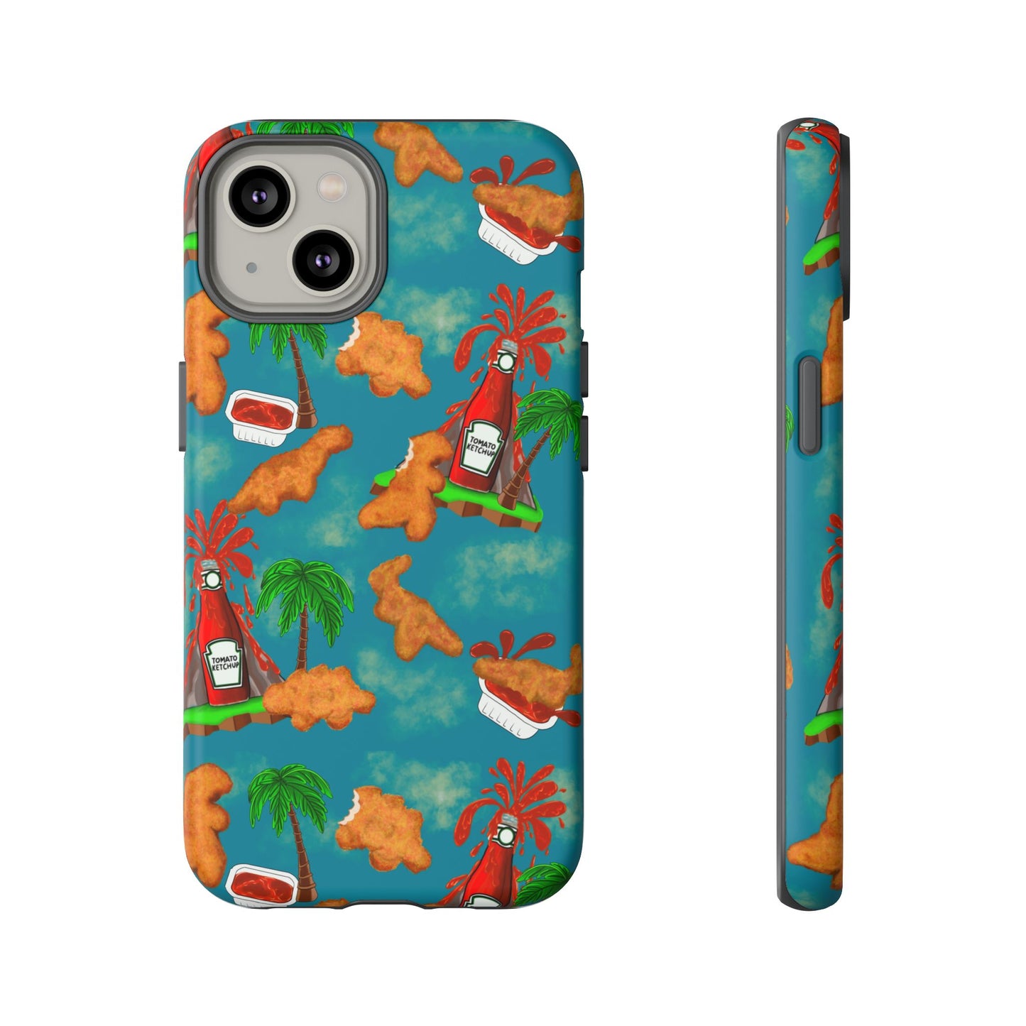 Dino Nuggets Phone Case - Tropical Vibes & Humor, Perfect Gift for Friends, Summer BBQ, Beach Lovers, Unique Accessory, Tough Cases