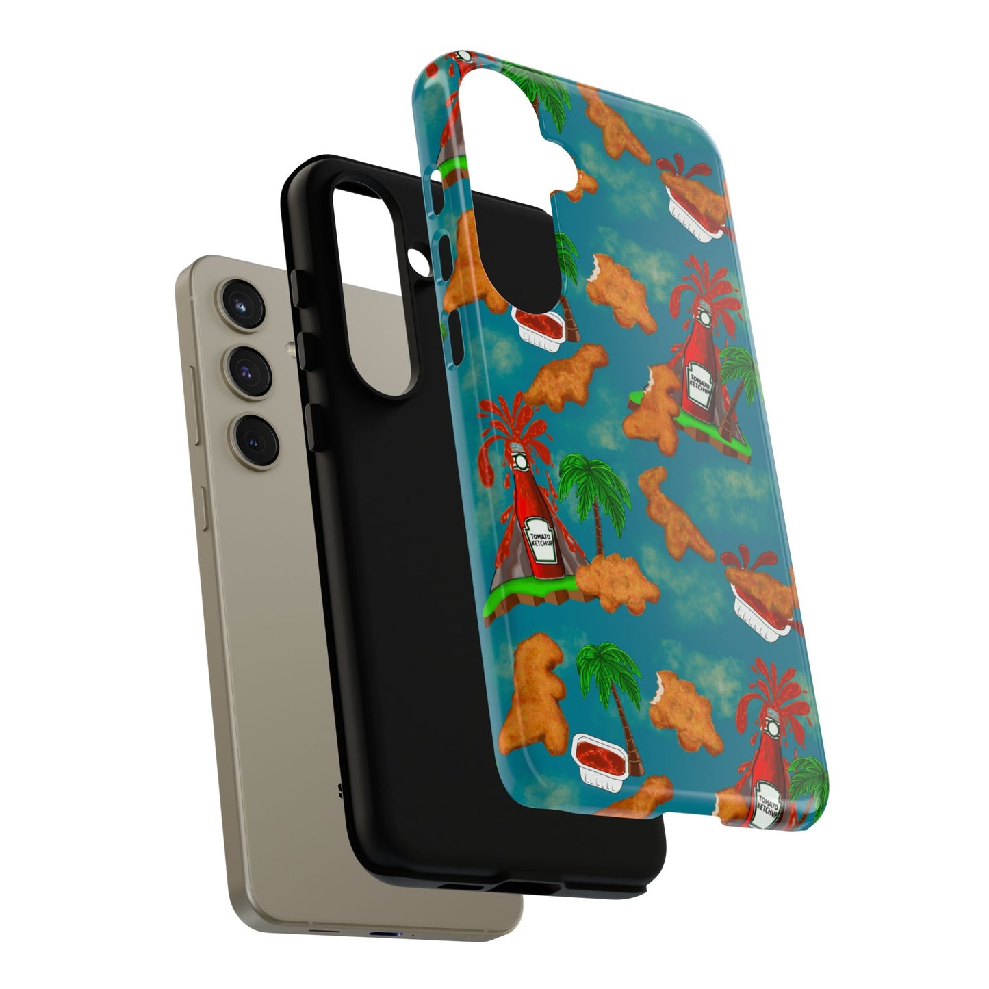 Dino Nuggets Phone Case - Tropical Vibes & Humor, Perfect Gift for Friends, Summer BBQ, Beach Lovers, Unique Accessory, Tough Cases