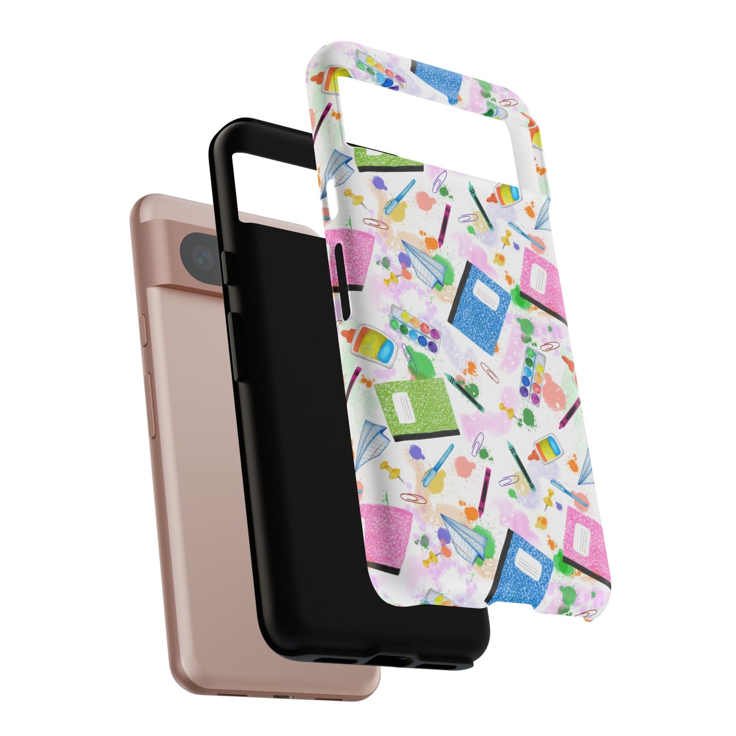 Colorful Art-Themed Phone Case, Cute Creative Gift for Artists, Unique Mobile Cover, Fun School Supplies Case, Bright Art Supplies Design