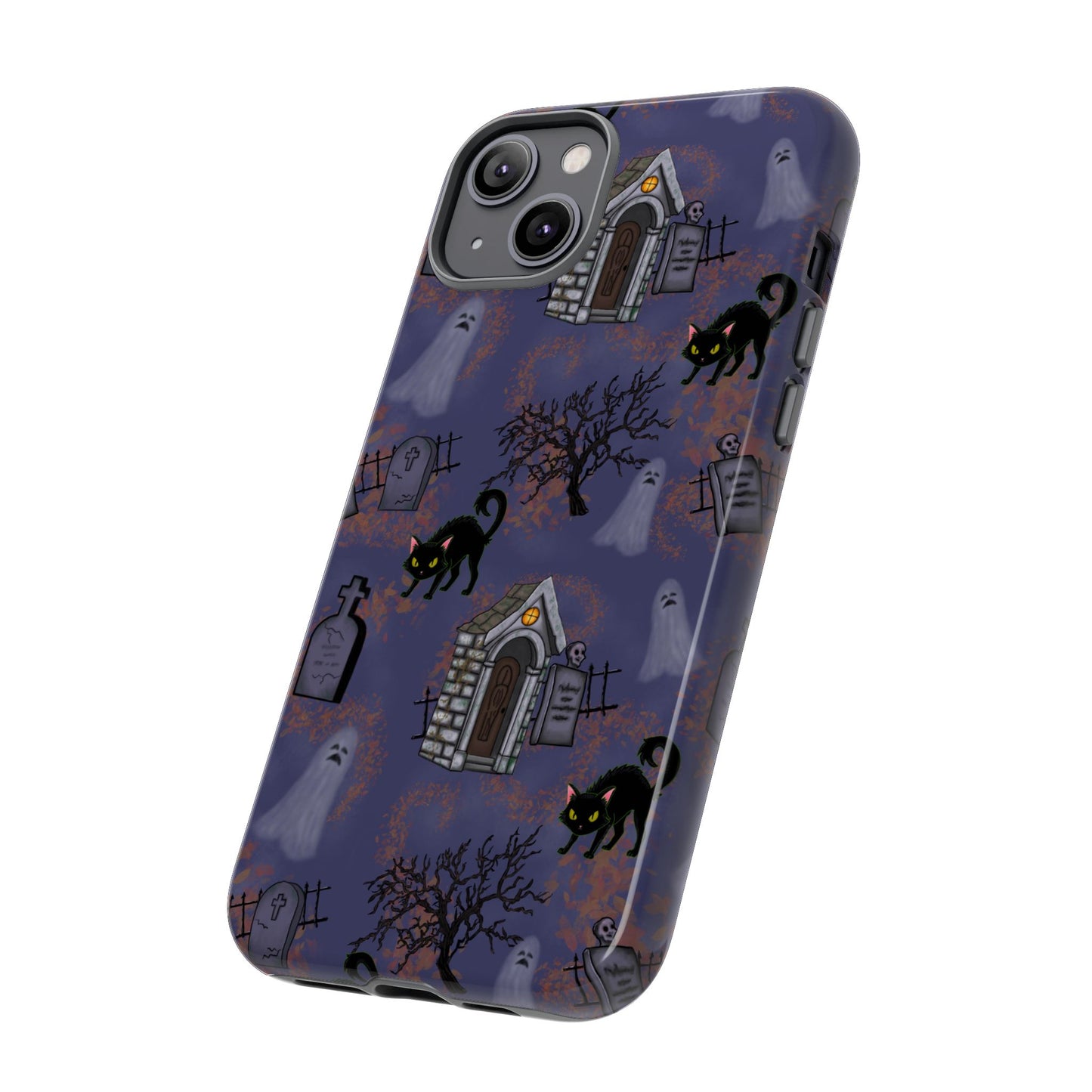 Halloween Phone Case, Spooky Cat Design, Tough Phone Cover, Gift for Cat Lovers, Fall Decor, Halloween Accessories