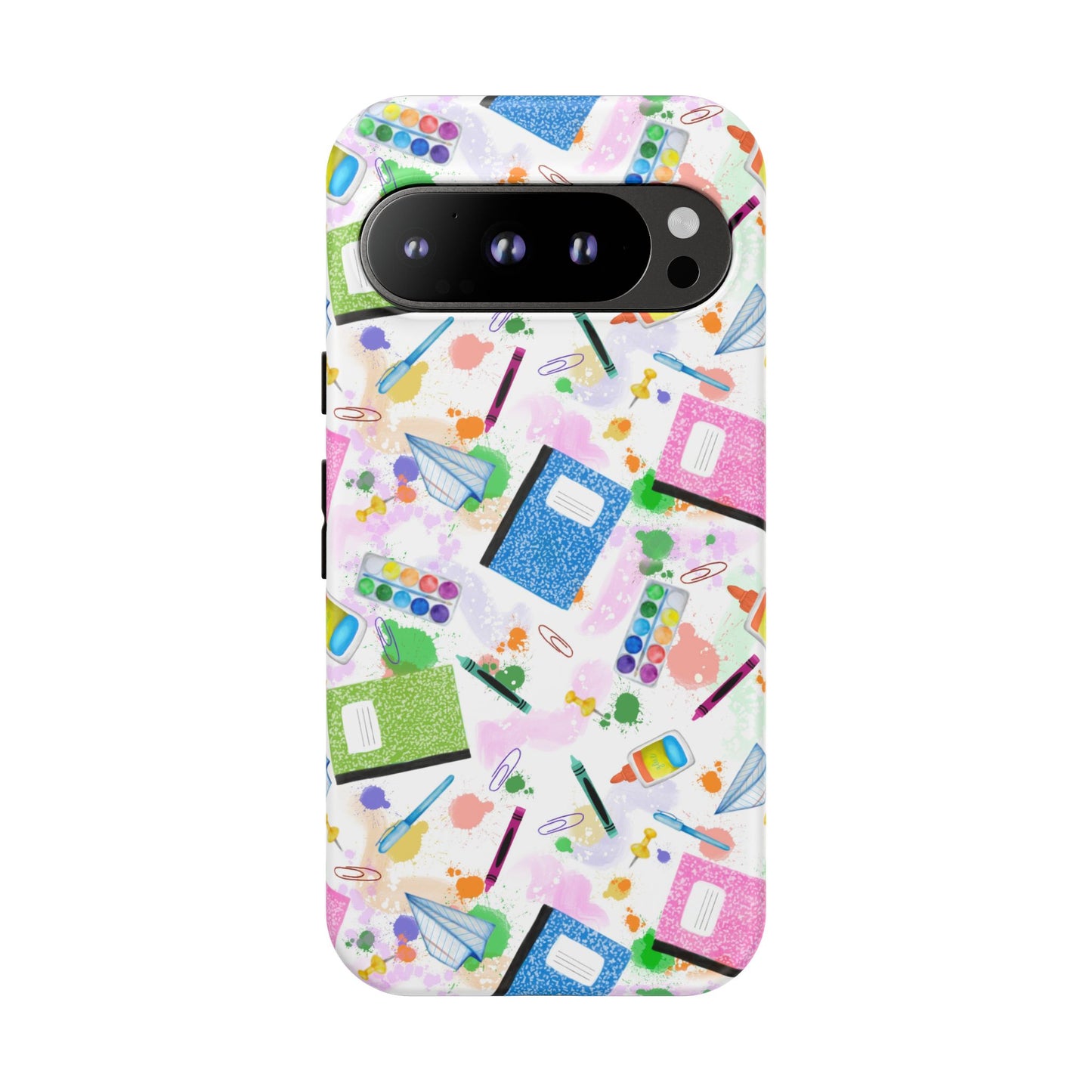 Colorful Art-Themed Phone Case, Cute Creative Gift for Artists, Unique Mobile Cover, Fun School Supplies Case, Bright Art Supplies Design