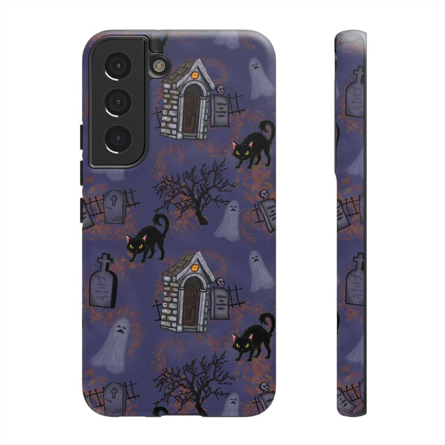 Halloween Phone Case, Spooky Cat Design, Tough Phone Cover, Gift for Cat Lovers, Fall Decor, Halloween Accessories