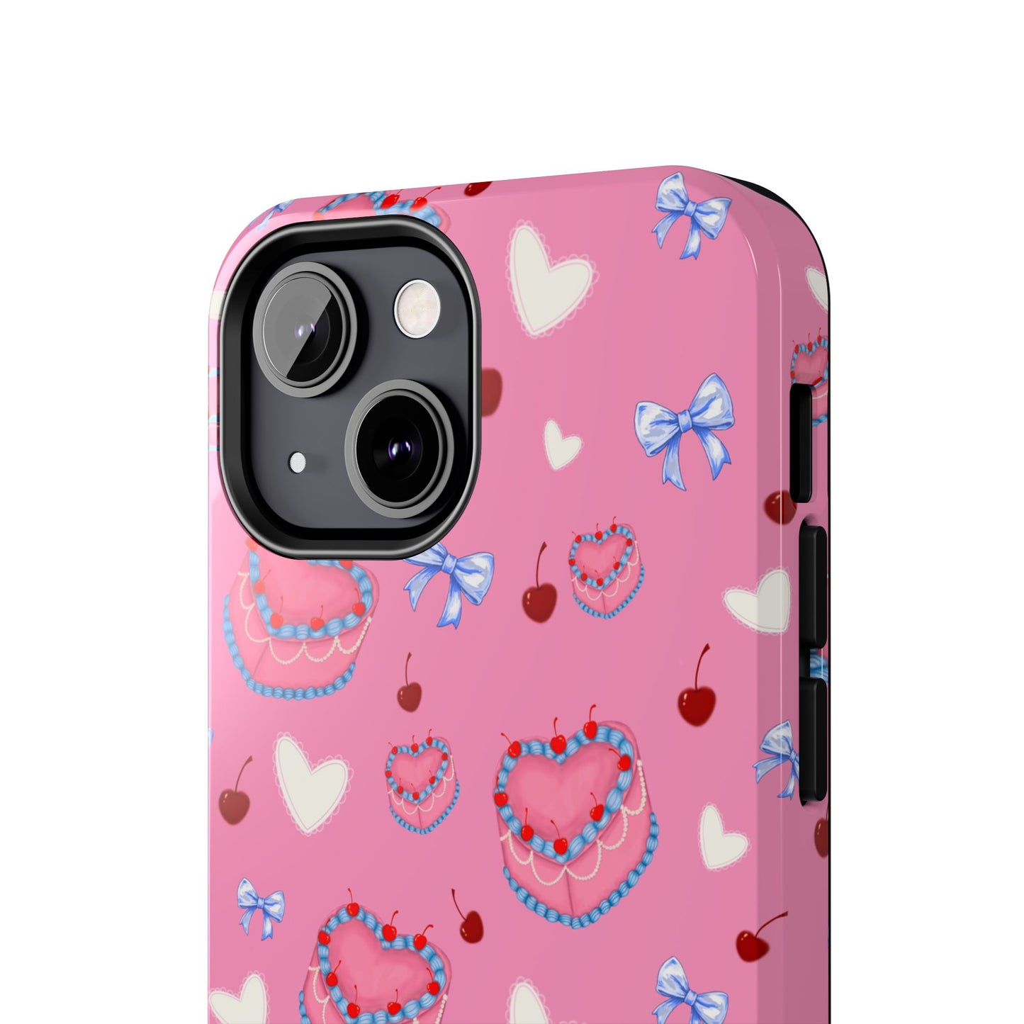 Hearts and Cake Patterned Phone Cases with Bow and Cherry Designs, Durable Phone Cover, Trendy Gift for Teens, Stylish Accessory, Perfect for [...]