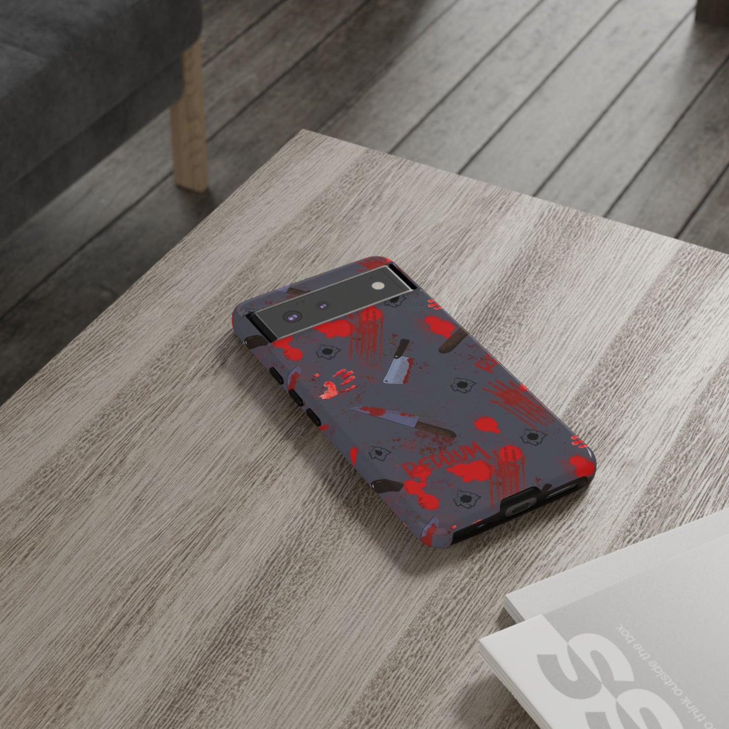 Blood Splatter Phone Case, Tough Case for Horror Fans, Halloween Accessory, Unique Gift for Gamers, Spooky Phone Cover