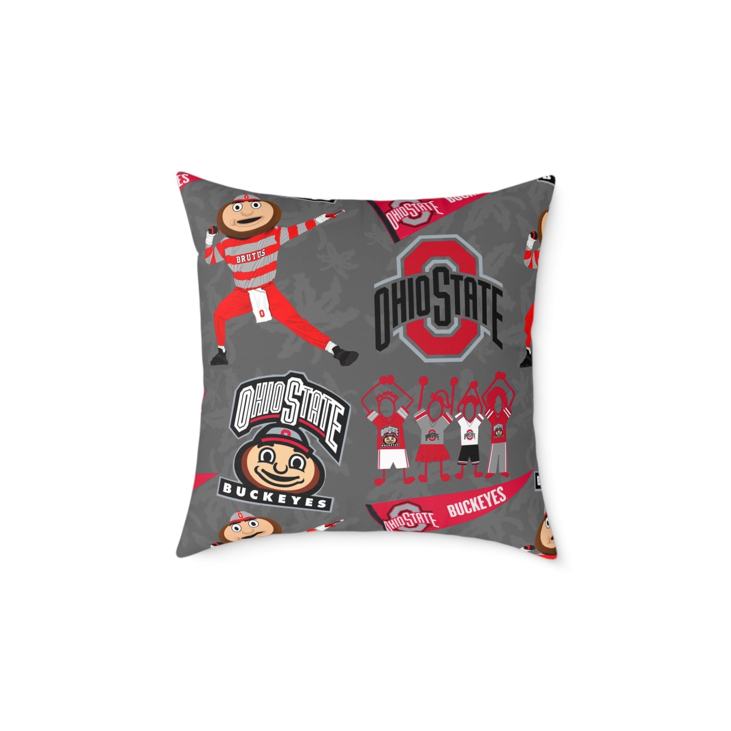 Ohio State Buckeyes Square Poly Canvas Pillow, Sports Fan Decor, College Football Pillow, Team Spirit Cushion, Gift for Student or Alumni
