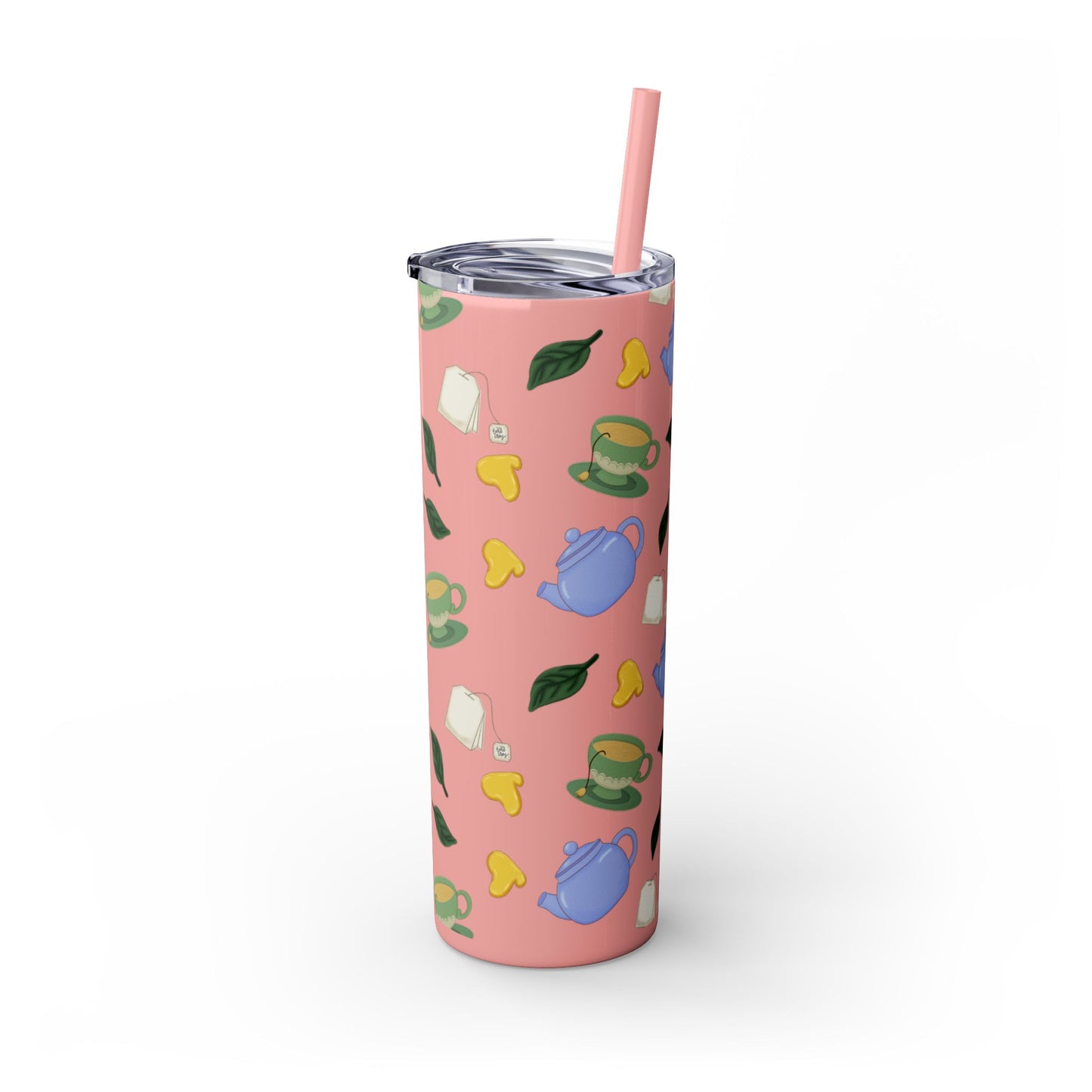 Charming Tea Themed Tumbler, Stylish Drinkware for Tea Lovers, Perfect for Gifts, Home, Travel, Eco-Friendly Beverage Container