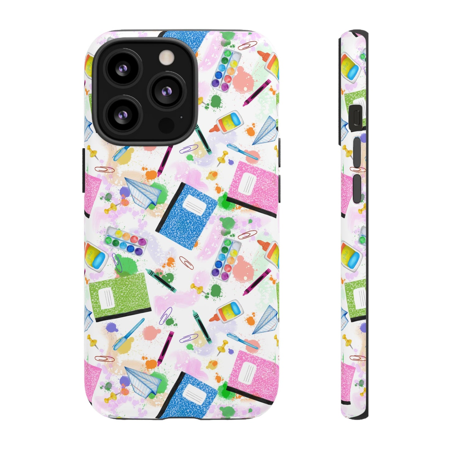 Colorful Art-Themed Phone Case, Cute Creative Gift for Artists, Unique Mobile Cover, Fun School Supplies Case, Bright Art Supplies Design