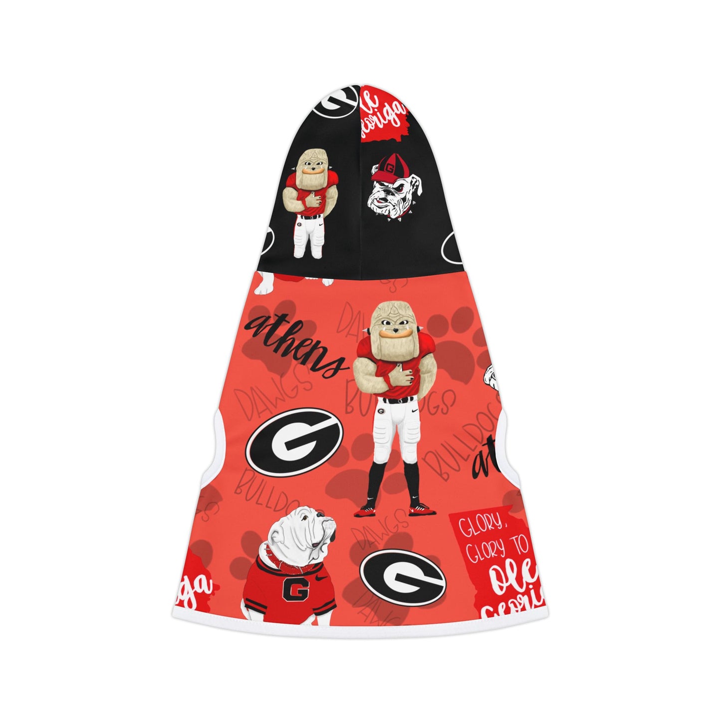 Georgia Bulldogs Pet Hoodie, Dog Apparel, Pet Costume, Sports Fan Outfit, College Team Gear, Pet Clothing, Pet Hoodie