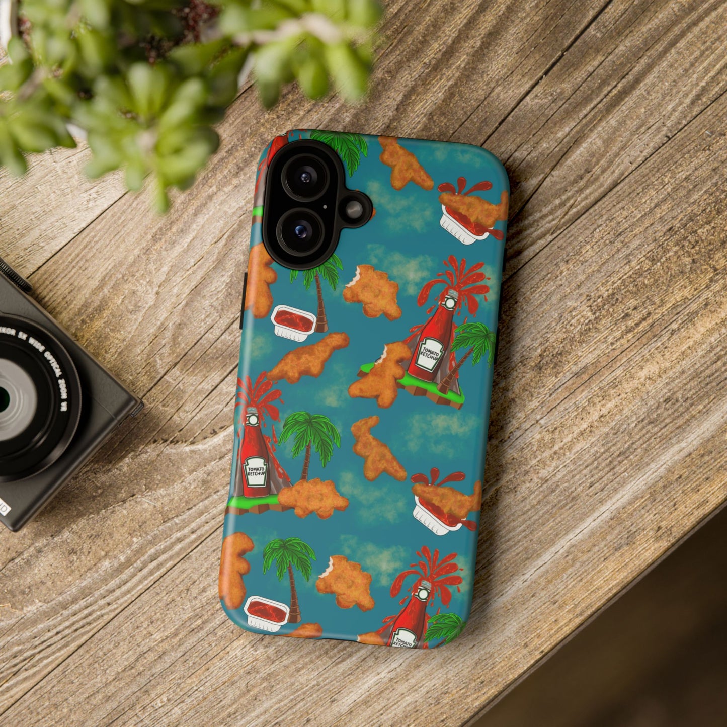 Dino Nuggets Phone Case - Tropical Vibes & Humor, Perfect Gift for Friends, Summer BBQ, Beach Lovers, Unique Accessory, Tough Cases