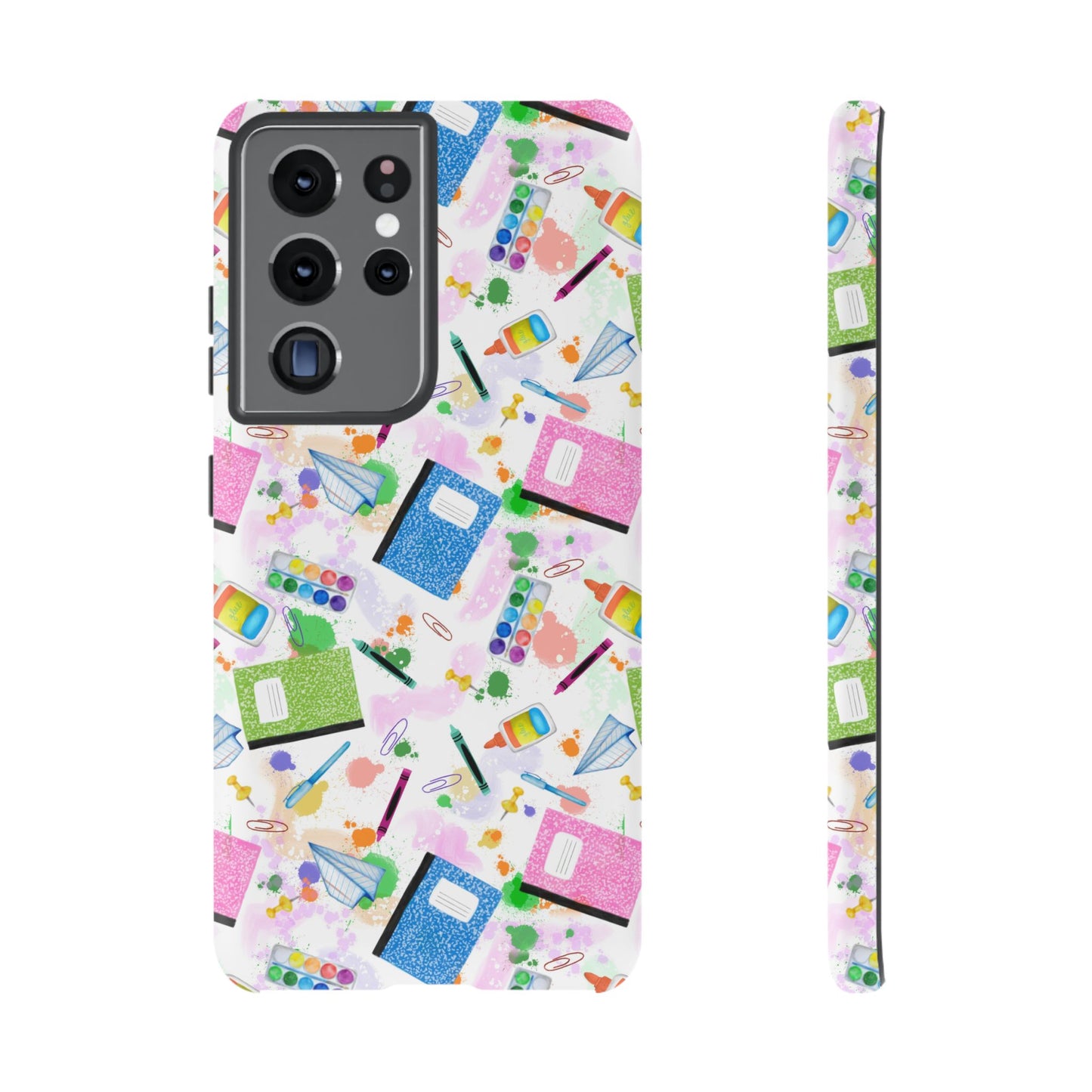 Colorful Art-Themed Phone Case, Cute Creative Gift for Artists, Unique Mobile Cover, Fun School Supplies Case, Bright Art Supplies Design