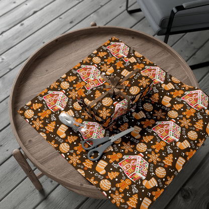 Gingerbread House Holiday Gift Wrap Paper