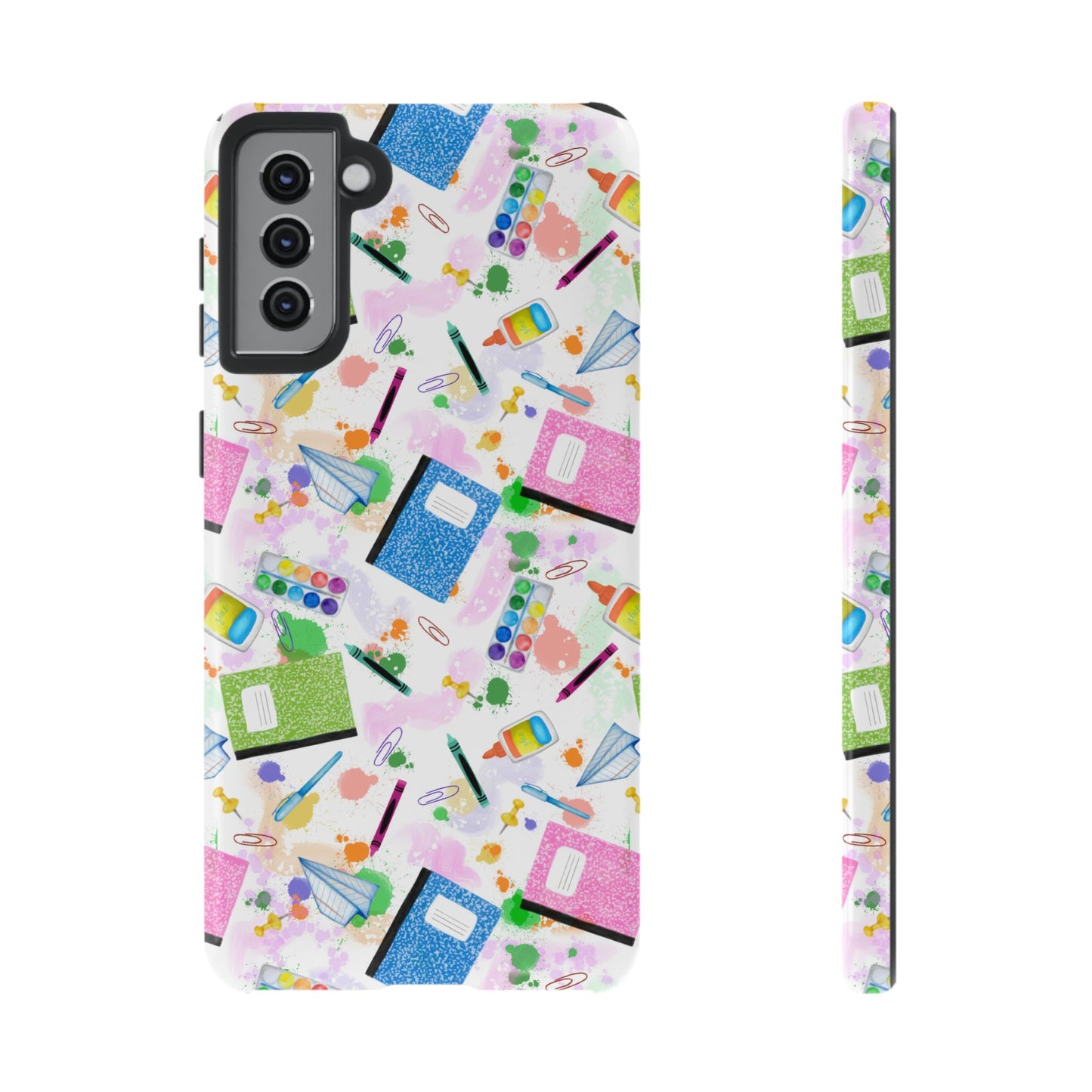 Colorful Art-Themed Phone Case, Cute Creative Gift for Artists, Unique Mobile Cover, Fun School Supplies Case, Bright Art Supplies Design
