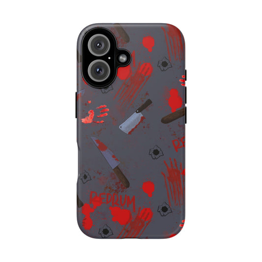 Blood Splatter Phone Case, Tough Case for Horror Fans, Halloween Accessory, Unique Gift for Gamers, Spooky Phone Cover