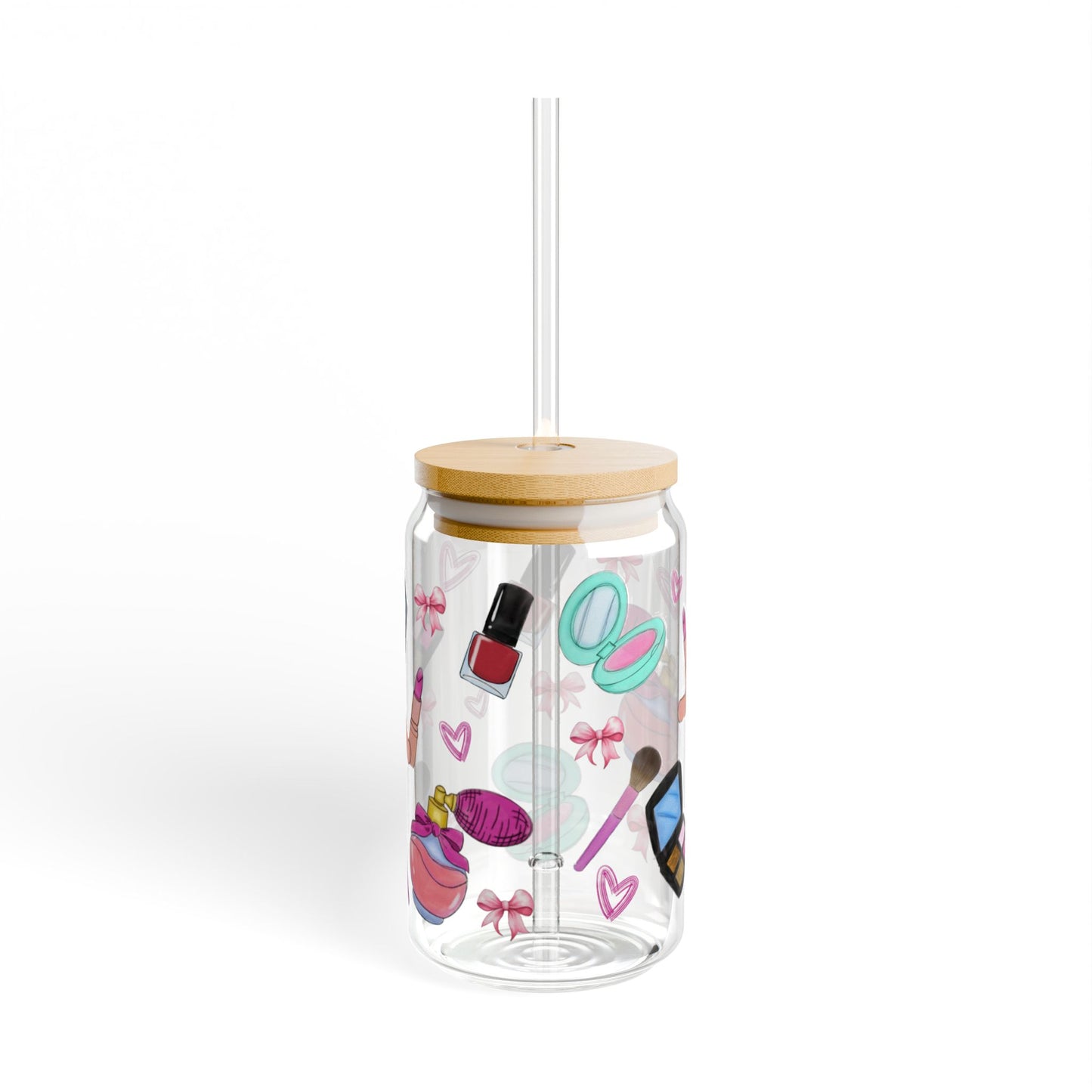 Chic Makeup Sipper Glass, 16oz | Cute Drinkware for Beauty Lovers | Ideal for Parties, Gifts, Home Decor, Events, and Celebrations