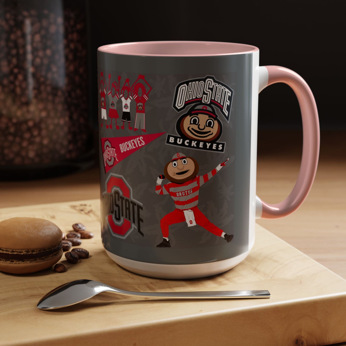 Ohio State Buckeyes Accent Coffee Mug | Gift for Fans, Sports Lovers, College Alumni, Holiday Decorations, Game Day Essentials