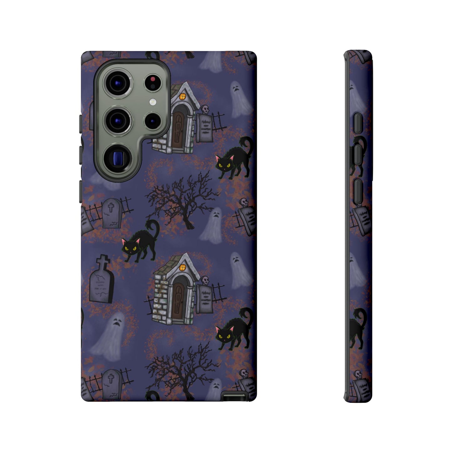 Halloween Phone Case, Spooky Cat Design, Tough Phone Cover, Gift for Cat Lovers, Fall Decor, Halloween Accessories