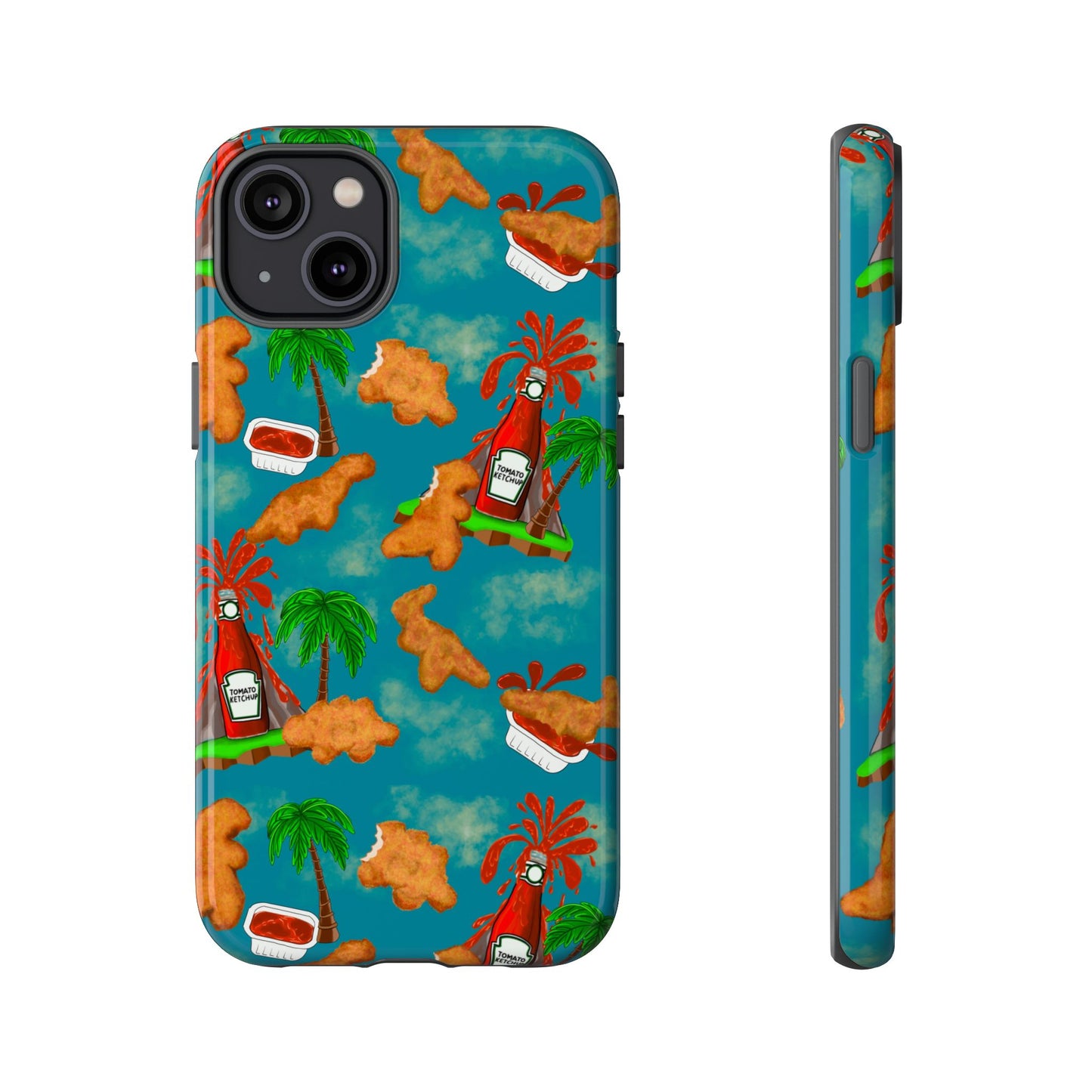 Dino Nuggets Phone Case - Tropical Vibes & Humor, Perfect Gift for Friends, Summer BBQ, Beach Lovers, Unique Accessory, Tough Cases