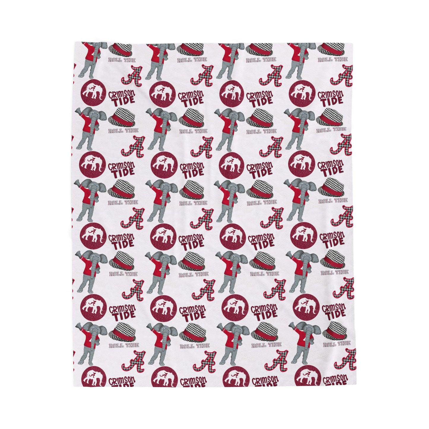 Alabama Crimson Tide Velveteen Plush Blanket - Perfect for Game Day, Dorm Decor, Gift, Home Essentials, Soft Throw