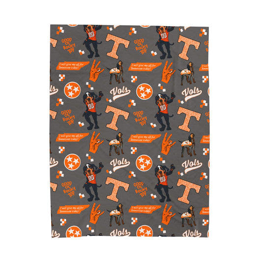 Tennessee Vols Velveteen Plush Blanket - Perfect for Game Day, Dorm Decor, Gift, Home Essentials, Soft Throw