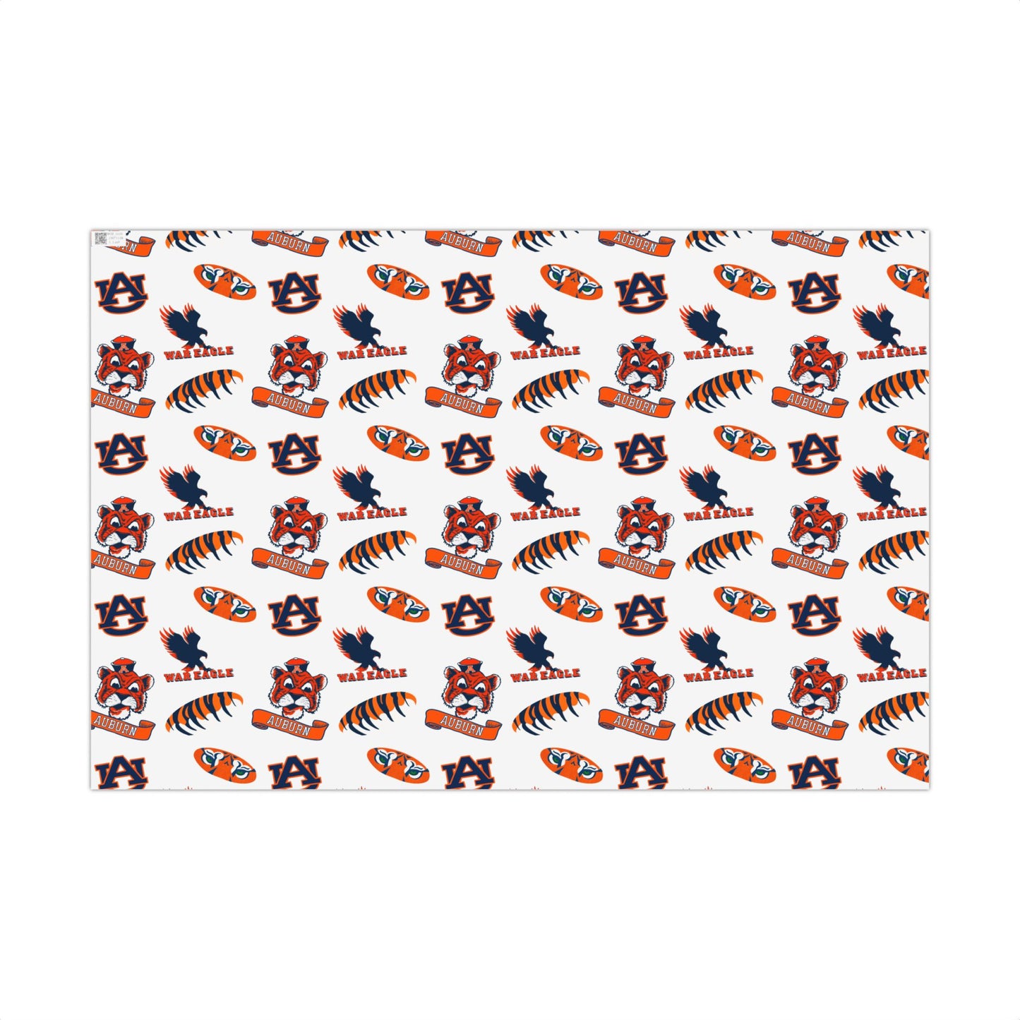 Auburn Tigers Patterned Gift Wrap Paper – Collegiate Football Wrapping Sheets (Includes AU Logos, War Eagle & Tiger Motifs)