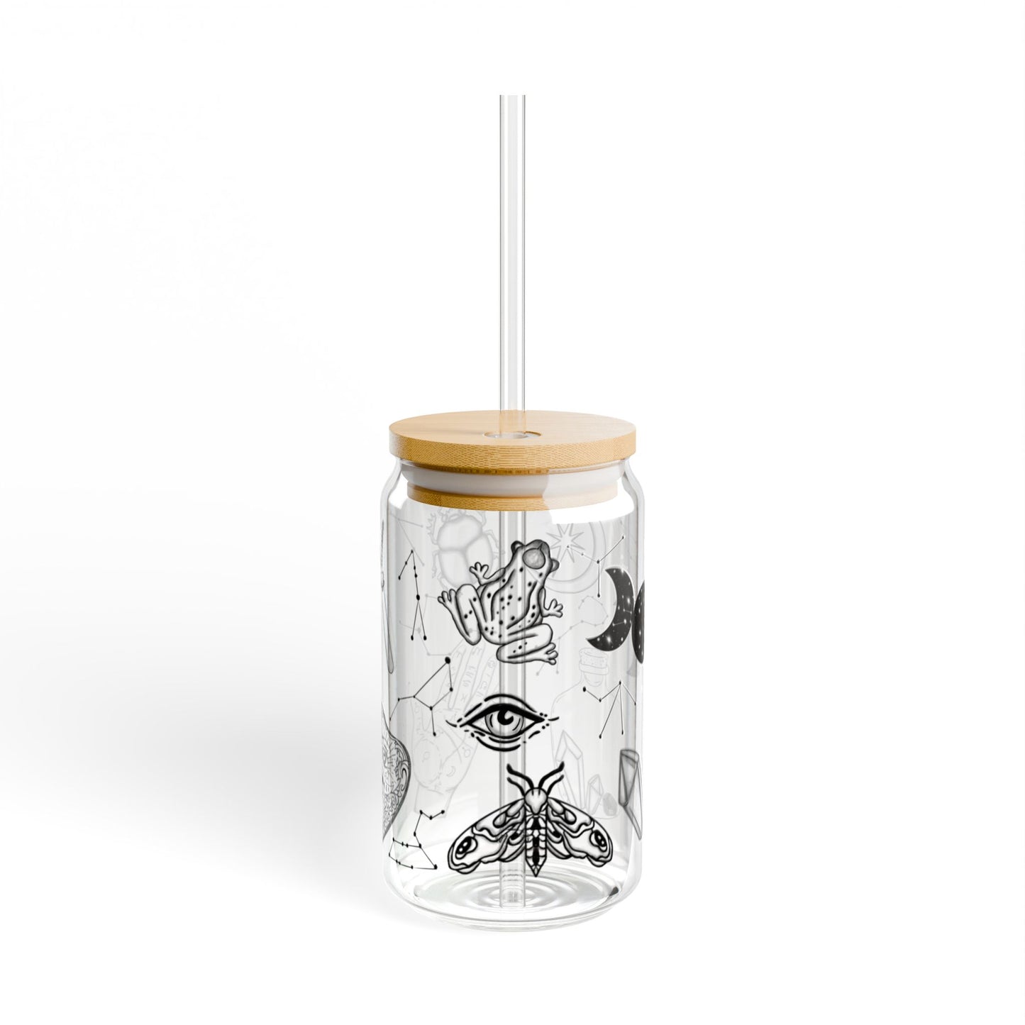 Mystical Sipper Glass, 16oz | Artistic Drinkware, Eco-Friendly Beverage Container, Unique Gift for Tea/Coffee Lovers, Home Decor, Wellness