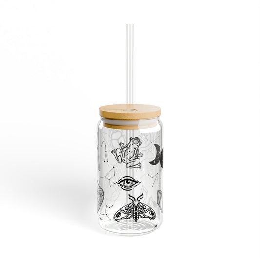 Mystical Sipper Glass, 16oz | Artistic Drinkware, Eco-Friendly Beverage Container, Unique Gift for Tea/Coffee Lovers, Home Decor, Wellness