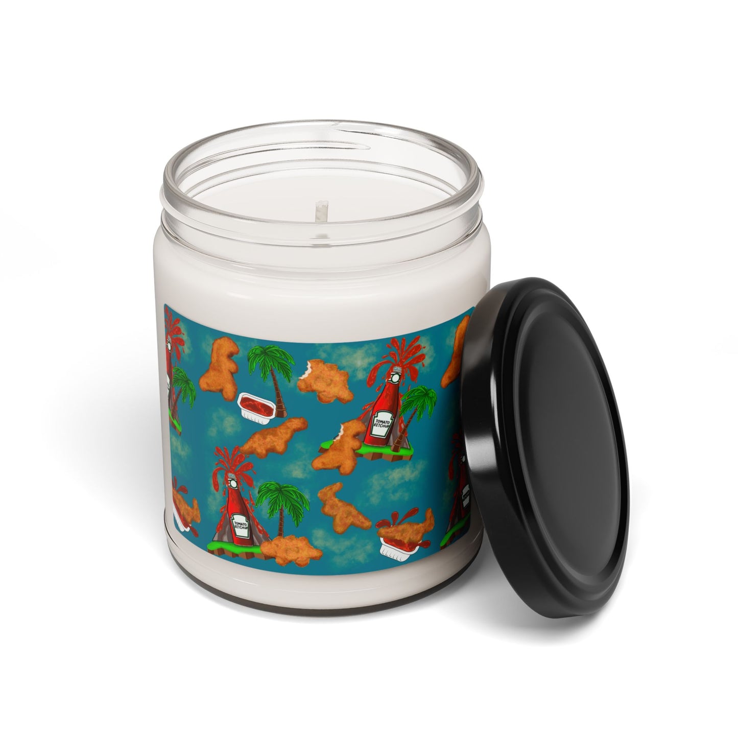 Dino Nugget-Themed Tropical Scented Candle, Paradise Decor, Summer Gift, Relaxation, Home Fragrance, Beach Vibes, Fun Decor