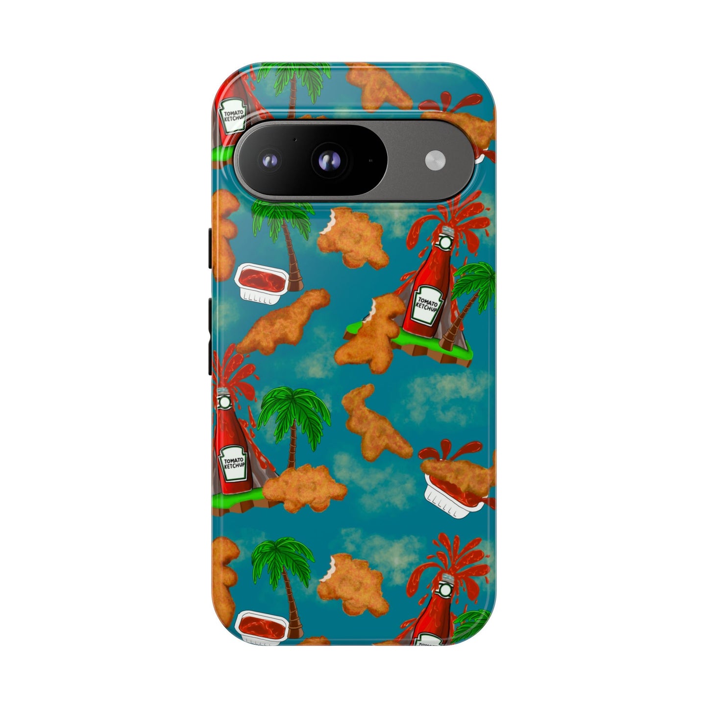 Dino Nuggets Phone Case - Tropical Vibes & Humor, Perfect Gift for Friends, Summer BBQ, Beach Lovers, Unique Accessory, Tough Cases