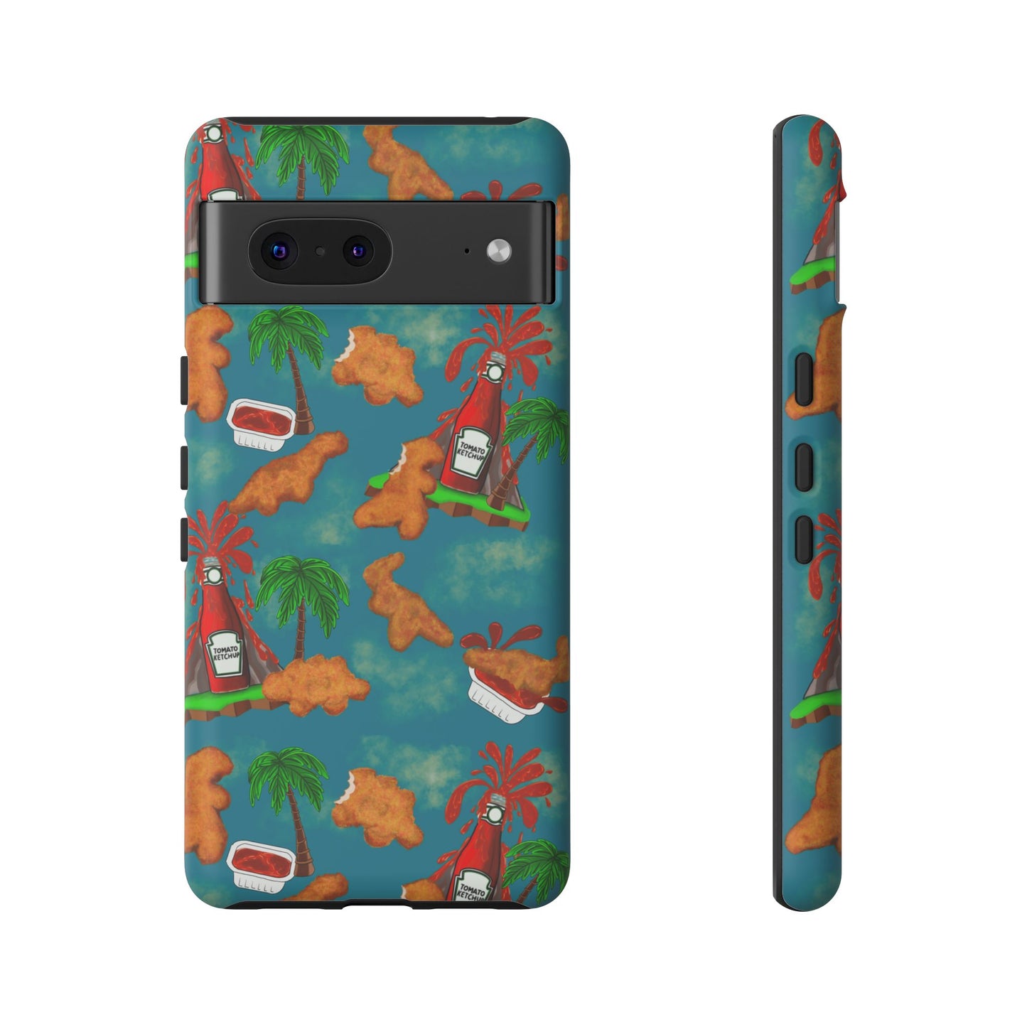 Dino Nuggets Phone Case - Tropical Vibes & Humor, Perfect Gift for Friends, Summer BBQ, Beach Lovers, Unique Accessory, Tough Cases