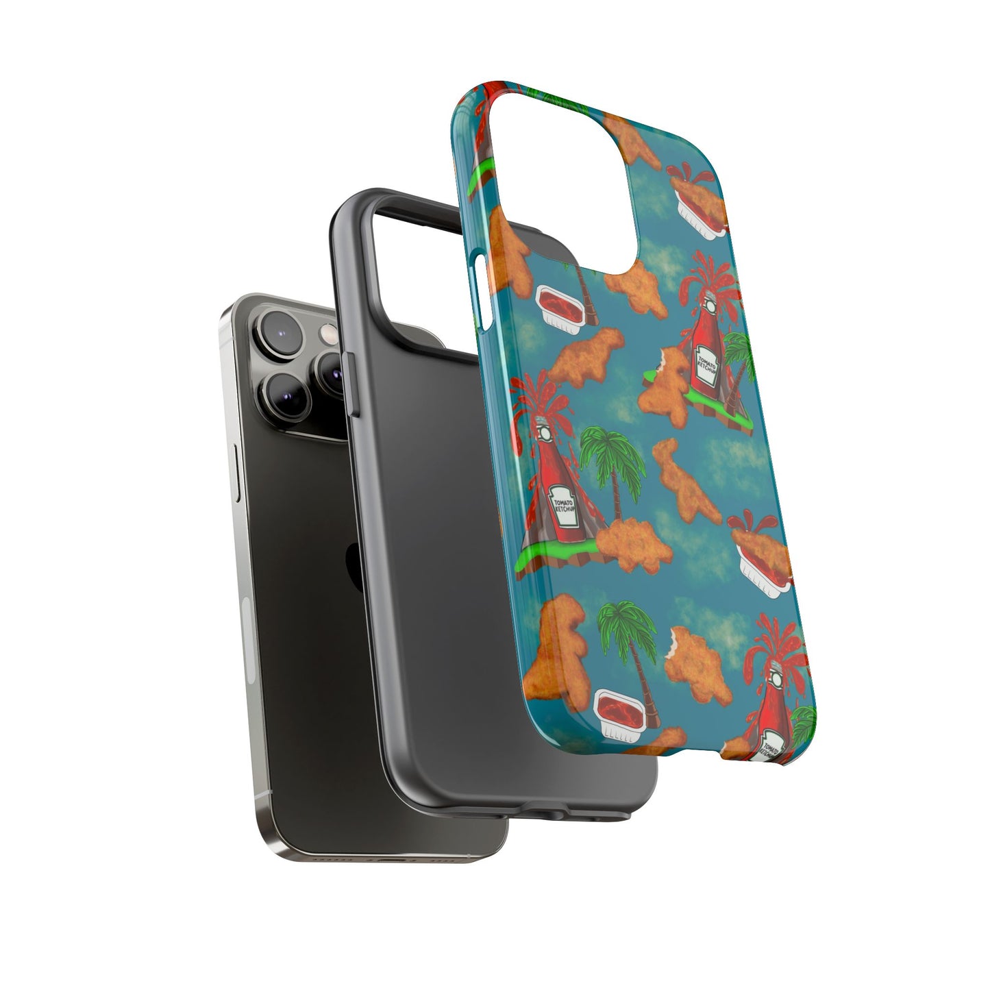 Dino Nuggets Phone Case - Tropical Vibes & Humor, Perfect Gift for Friends, Summer BBQ, Beach Lovers, Unique Accessory, Tough Cases