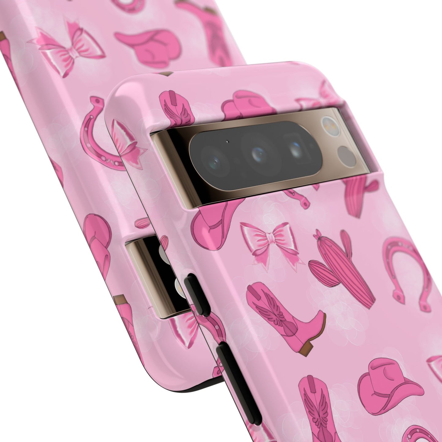 Cowgirl Chic Phone Case, Western Style Tough Case, Cute Pink Cowboy Theme, Gift for Rodeo Lovers, Country Western Decor