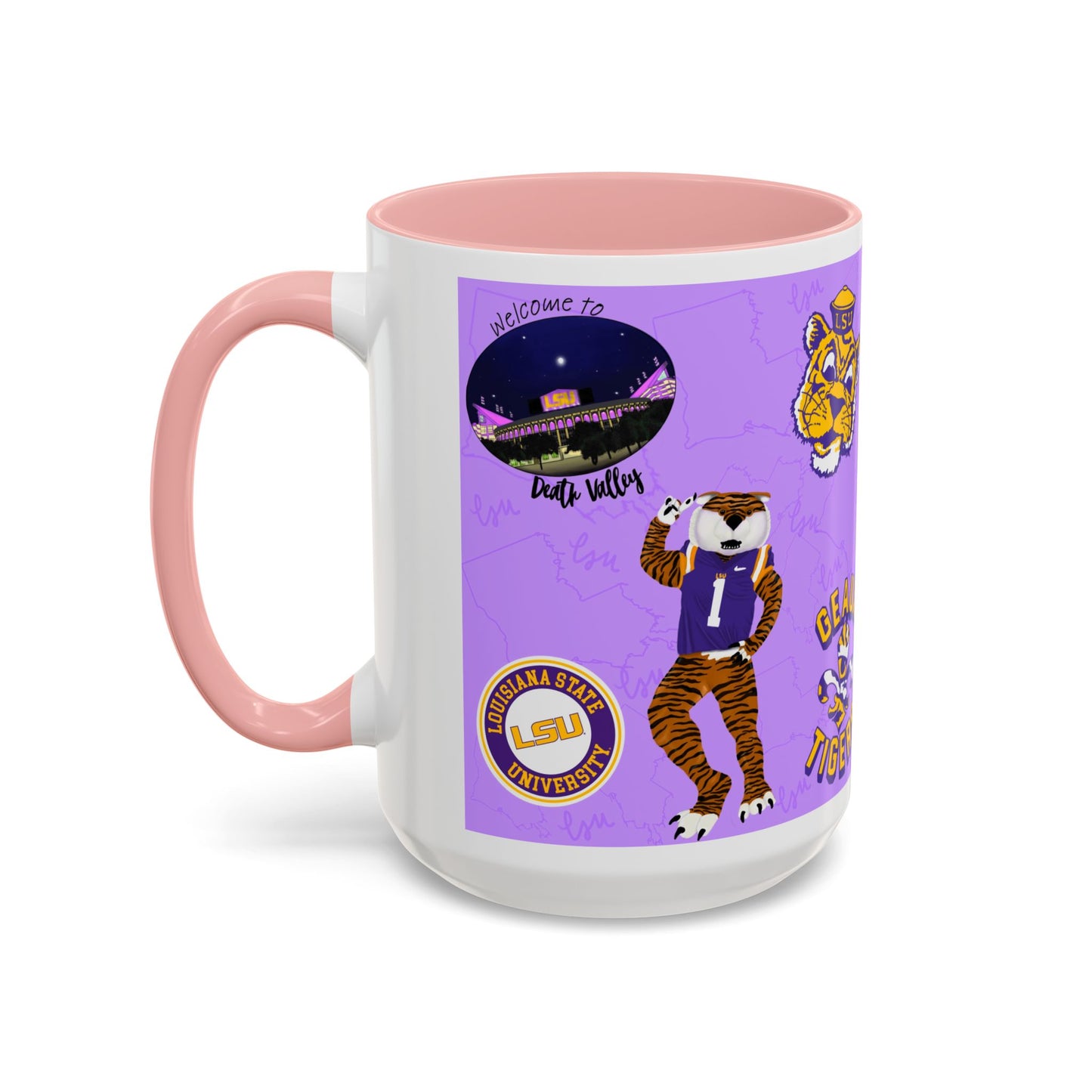 LSU Tigers Accent Coffee Mug - Perfect for Sports Fans, Gift for Graduates, Home Decor, College Student, Game Day Essentials
