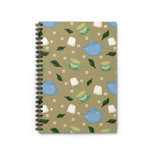 Tea-Themed Spiral Notebook, Perfect for Journaling, Note Taking, and Gifts for Tea Lovers