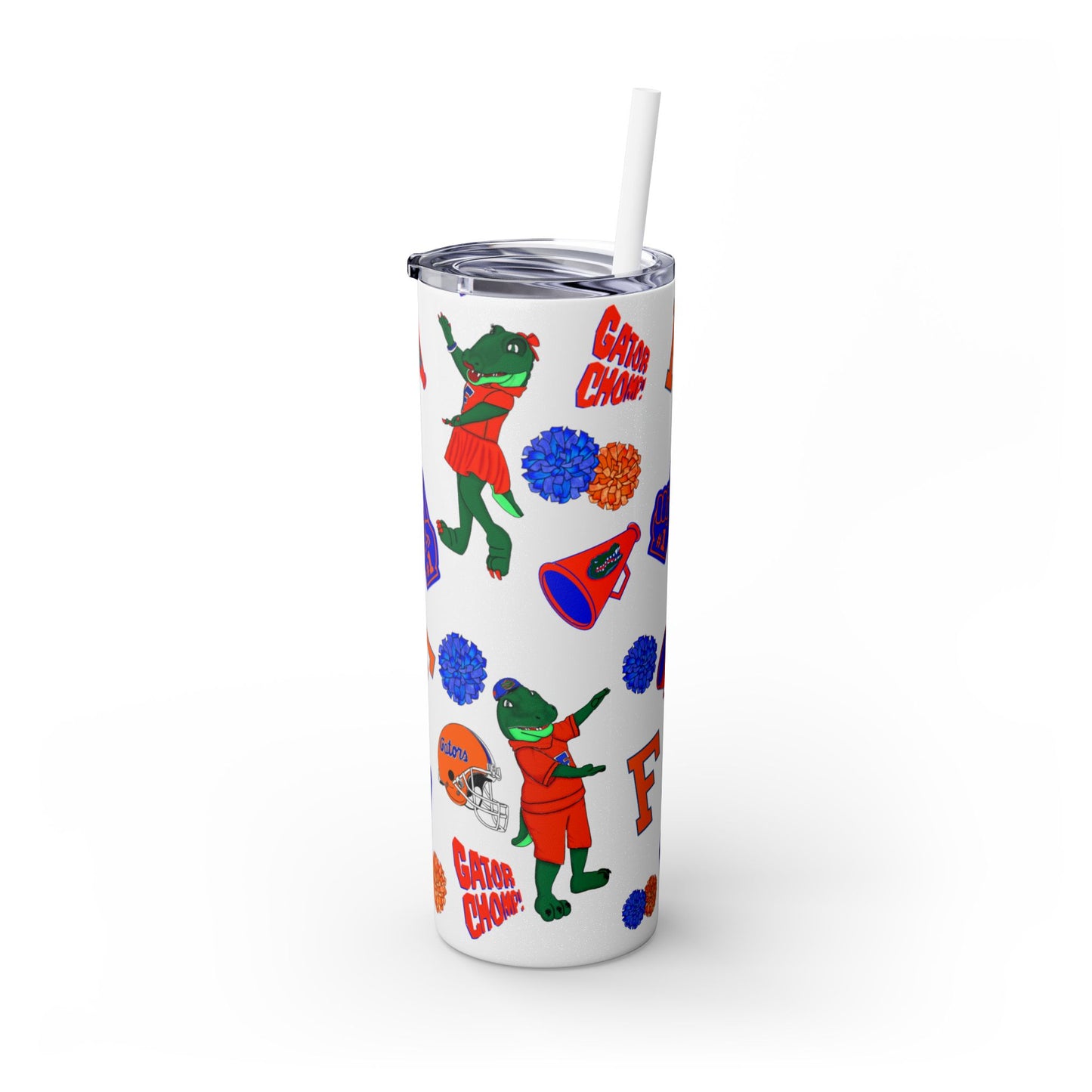 Florida Gators Spirit Skinny Tumbler - 20oz, Perfect for Game Day, Alumni Gifts, Sports Parties, Custom Drinkware, Florida Fan Merch