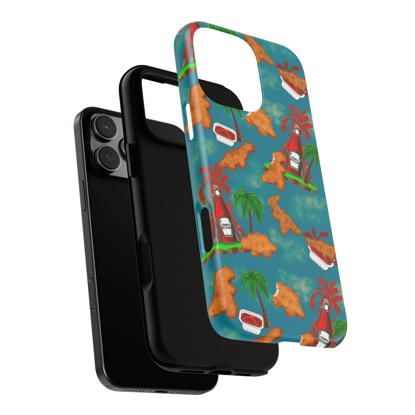 Dino Nuggets Phone Case - Tropical Vibes & Humor, Perfect Gift for Friends, Summer BBQ, Beach Lovers, Unique Accessory, Tough Cases