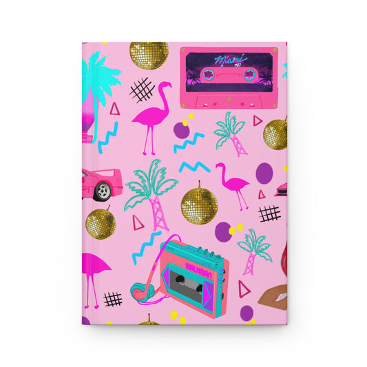 Miami Retro Vibes Journal, 80s Inspired Notebook, Fun Stationery Gift, Tropical Theme Journal, Kids and Teens Diary, Party Planning Journal