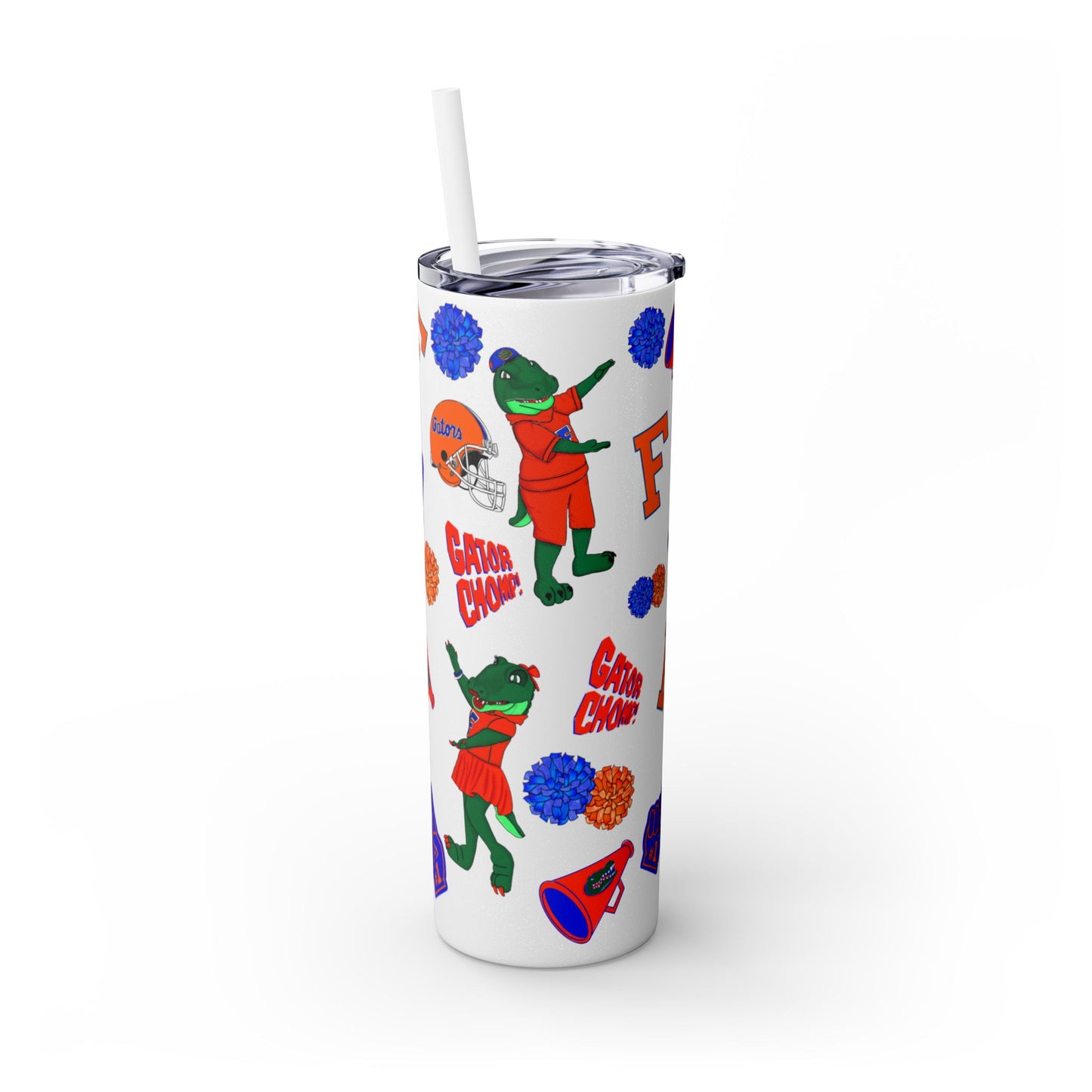 Florida Gators Spirit Skinny Tumbler - 20oz, Perfect for Game Day, Alumni Gifts, Sports Parties, Custom Drinkware, Florida Fan Merch