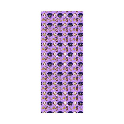 LSU Tigers Patterned Gift Wrap Paper — Purple College Mascot Wrapping Sheets
