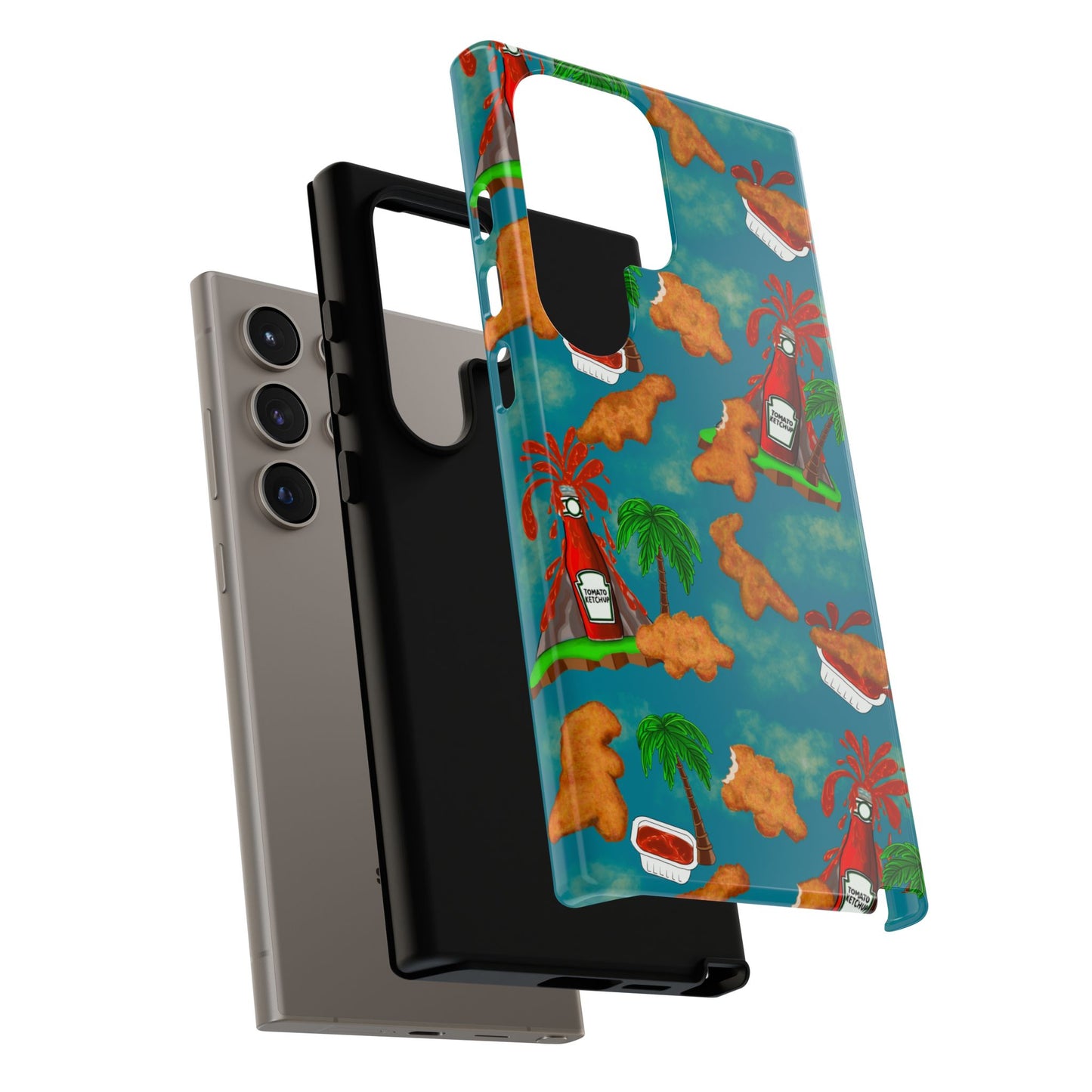 Dino Nuggets Phone Case - Tropical Vibes & Humor, Perfect Gift for Friends, Summer BBQ, Beach Lovers, Unique Accessory, Tough Cases