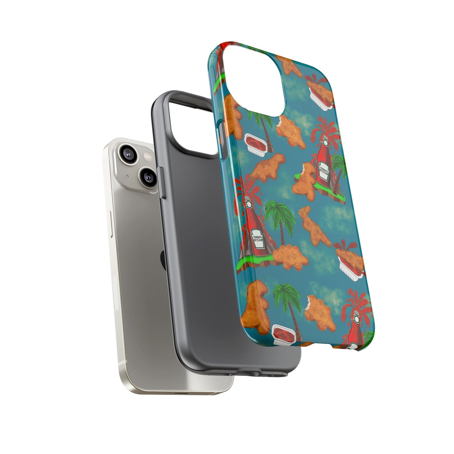 Dino Nuggets Phone Case - Tropical Vibes & Humor, Perfect Gift for Friends, Summer BBQ, Beach Lovers, Unique Accessory, Tough Cases