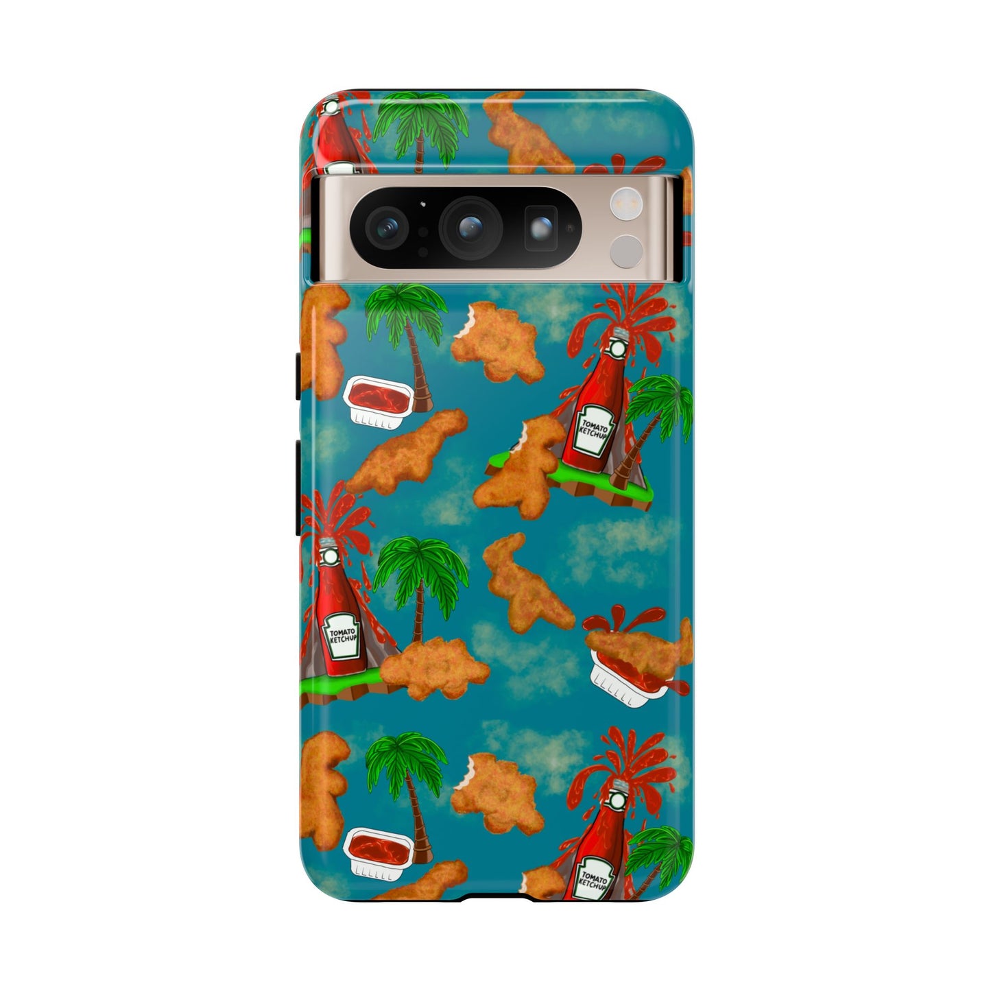 Dino Nuggets Phone Case - Tropical Vibes & Humor, Perfect Gift for Friends, Summer BBQ, Beach Lovers, Unique Accessory, Tough Cases