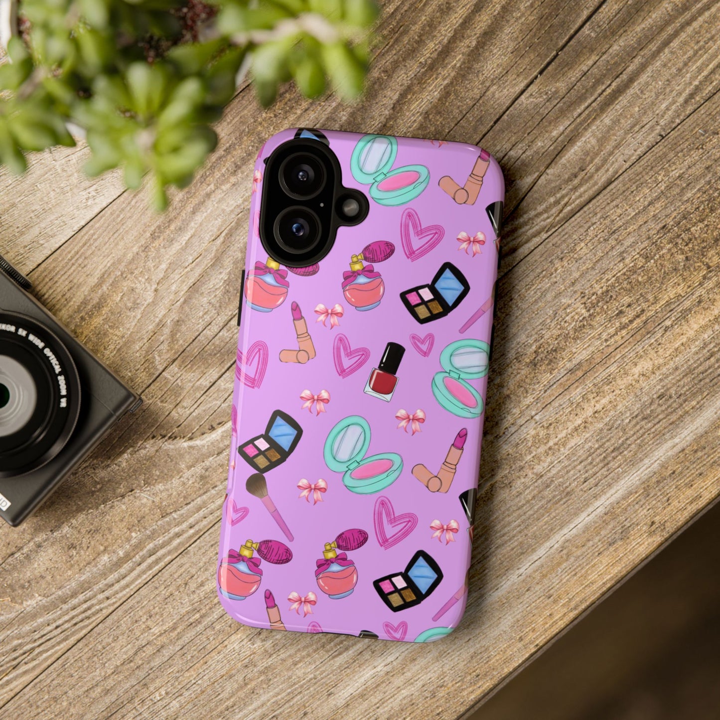 Cute Makeup Phone Case, Tough Cases, Cosmetic Lover Gift, Makeup Junkie Accessory, Beauty Phone Cover, Fun Design for Her