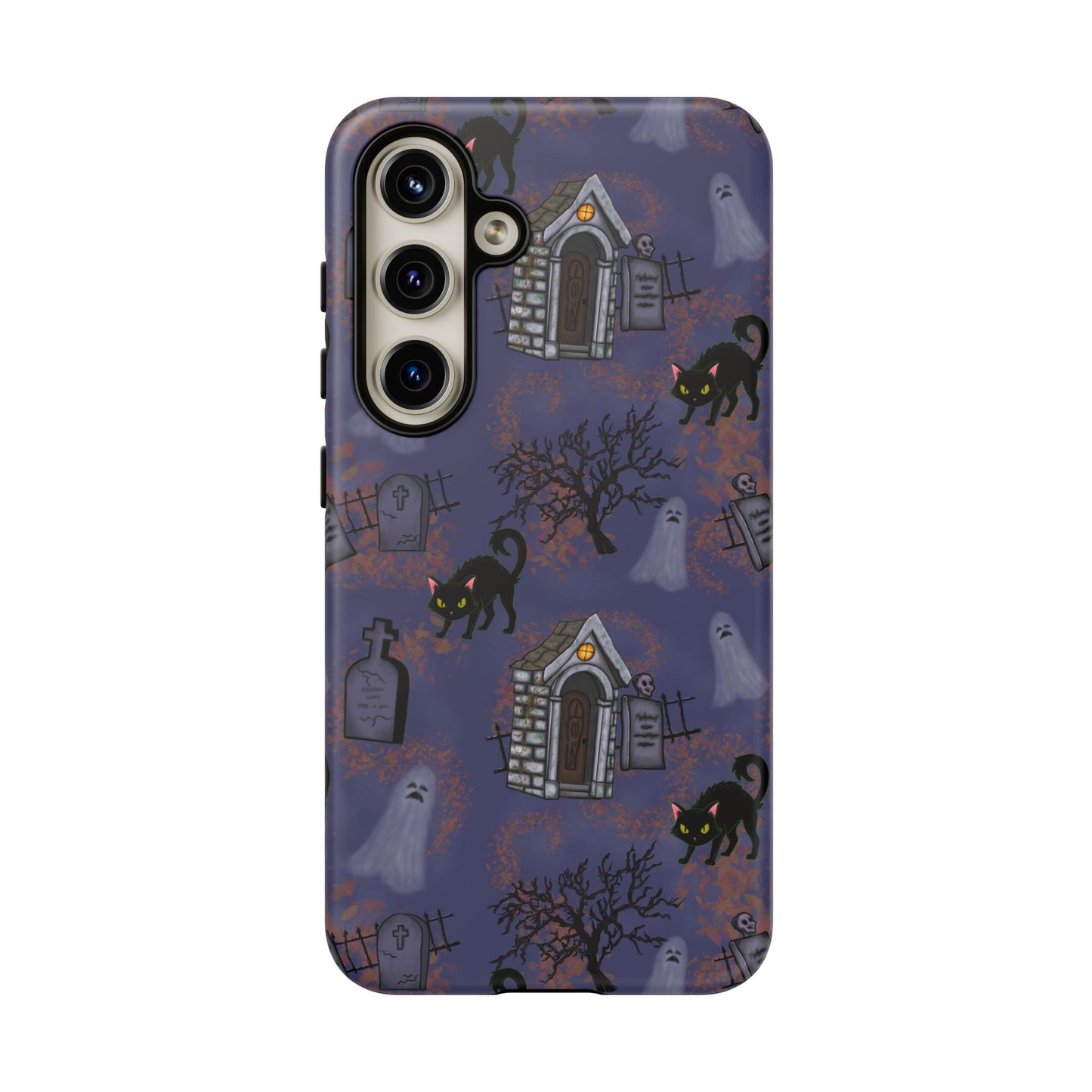 Halloween Phone Case, Spooky Cat Design, Tough Phone Cover, Gift for Cat Lovers, Fall Decor, Halloween Accessories