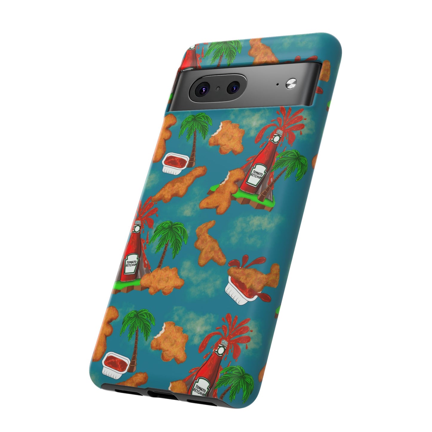 Dino Nuggets Phone Case - Tropical Vibes & Humor, Perfect Gift for Friends, Summer BBQ, Beach Lovers, Unique Accessory, Tough Cases