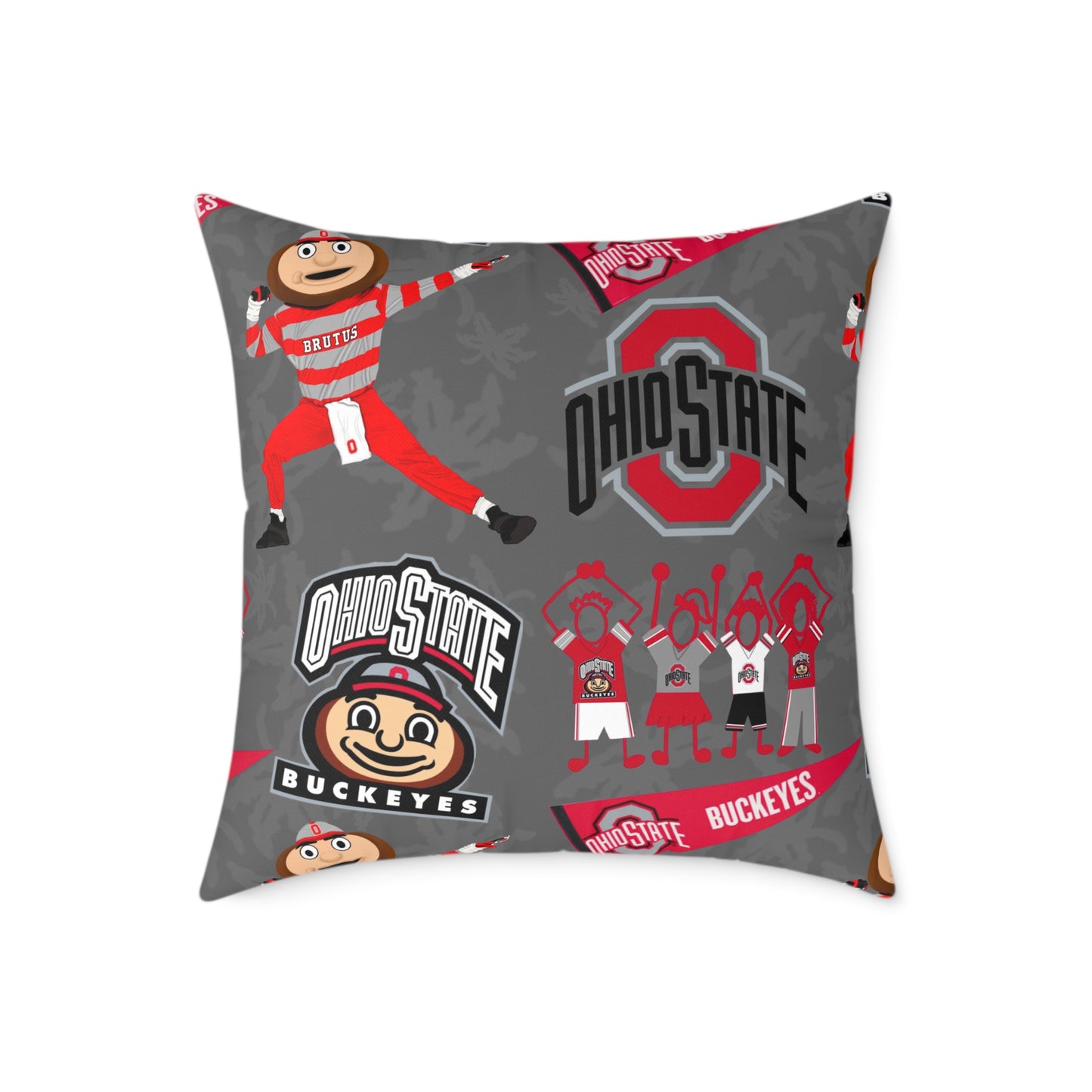 Ohio State Buckeyes Square Poly Canvas Pillow, Sports Fan Decor, College Football Pillow, Team Spirit Cushion, Gift for Student or Alumni
