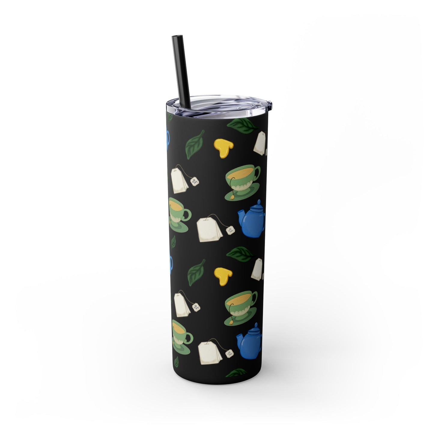 Charming Tea Themed Tumbler, Stylish Drinkware for Tea Lovers, Perfect for Gifts, Home, Travel, Eco-Friendly Beverage Container