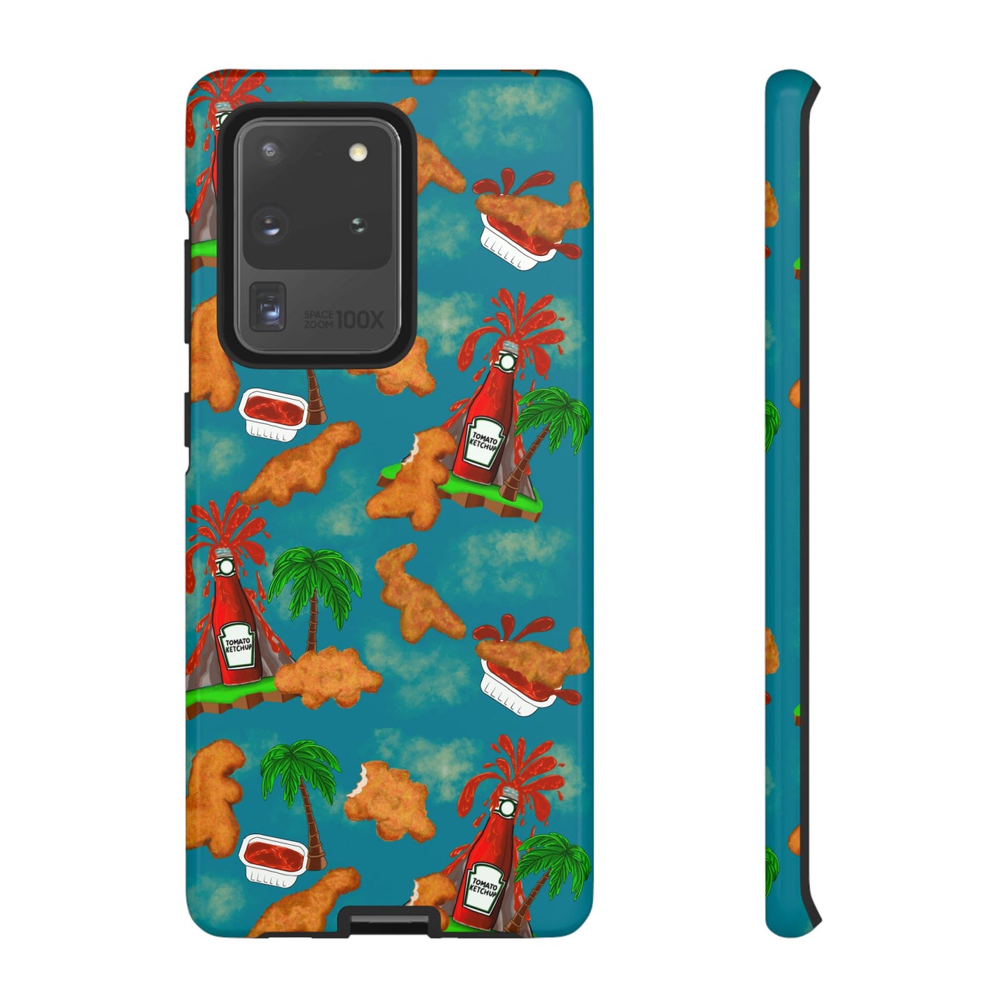 Dino Nuggets Phone Case - Tropical Vibes & Humor, Perfect Gift for Friends, Summer BBQ, Beach Lovers, Unique Accessory, Tough Cases
