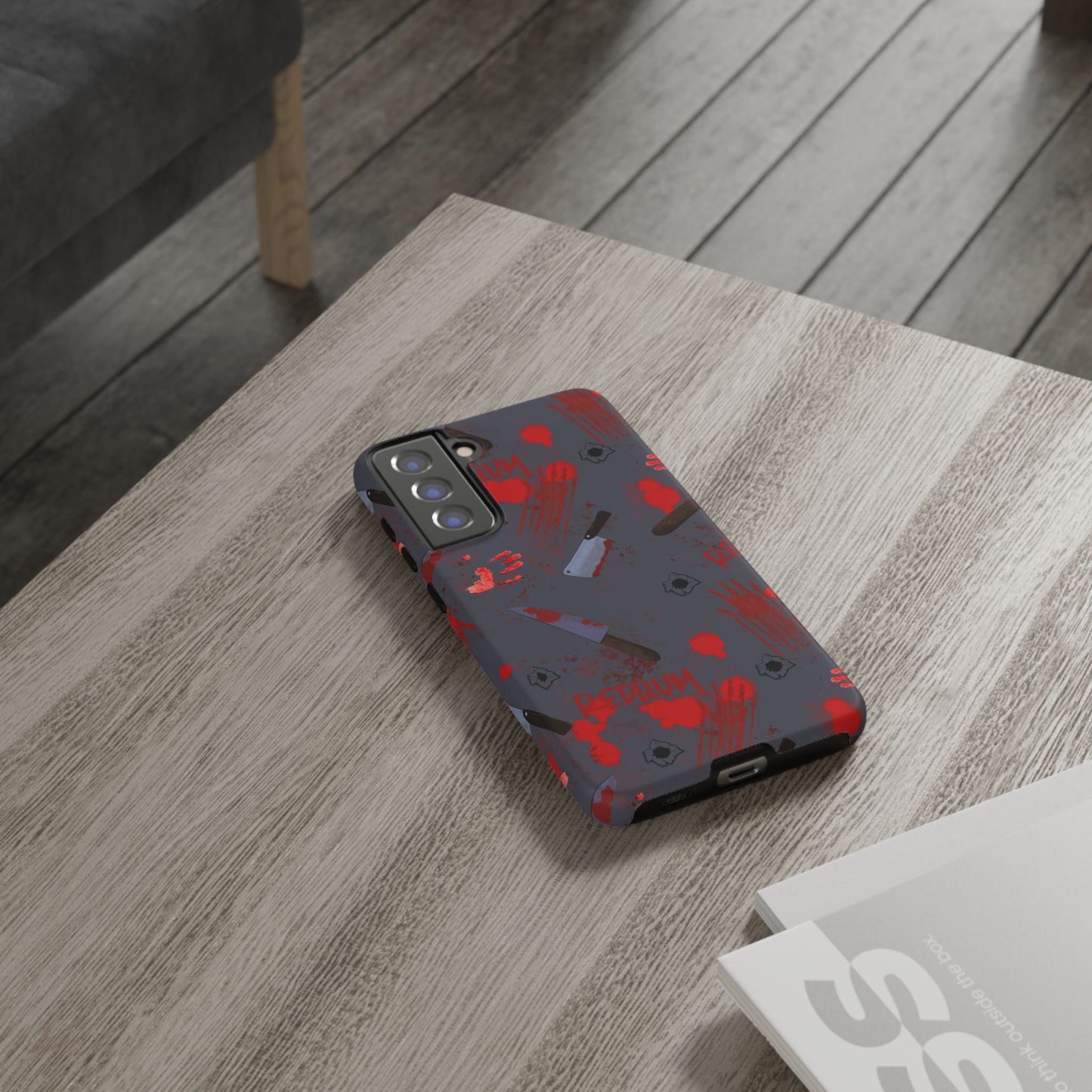 Blood Splatter Phone Case, Tough Case for Horror Fans, Halloween Accessory, Unique Gift for Gamers, Spooky Phone Cover