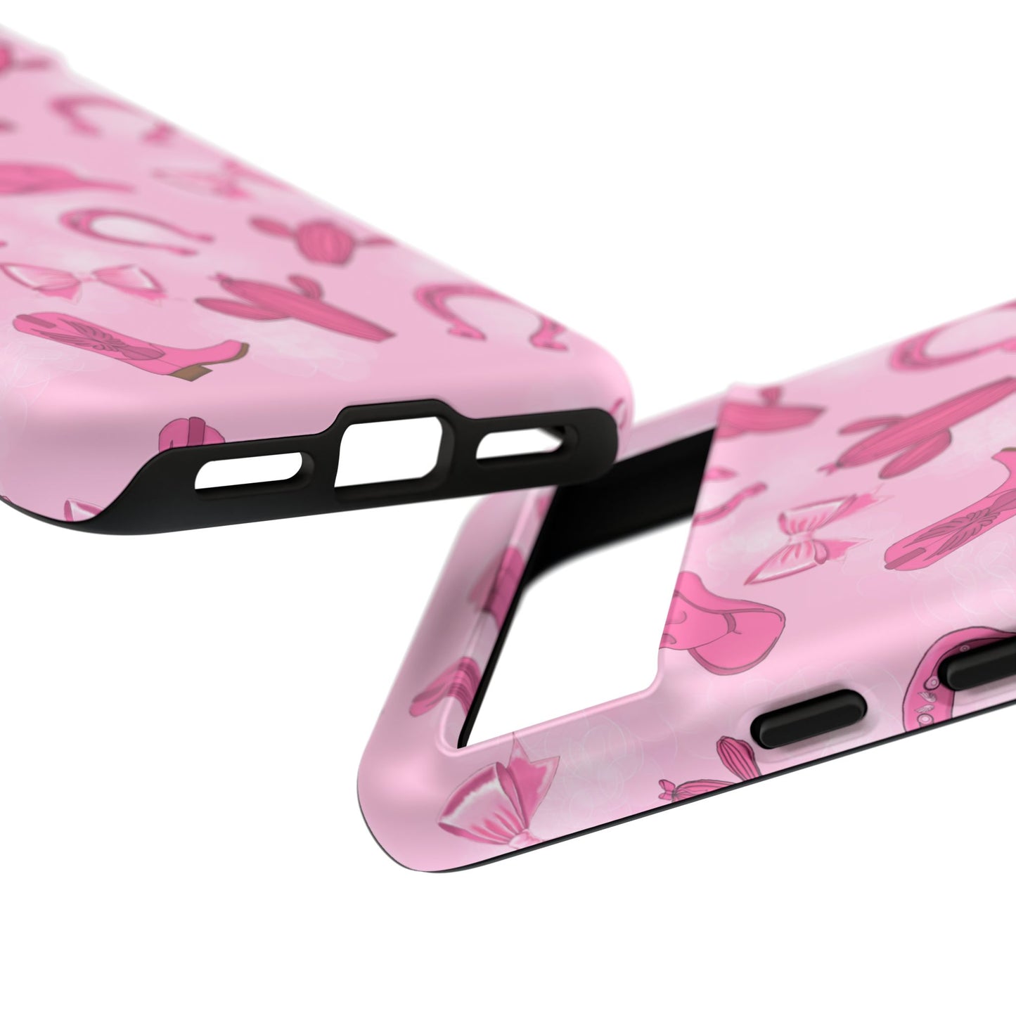 Cowgirl Chic Phone Case, Western Style Tough Case, Cute Pink Cowboy Theme, Gift for Rodeo Lovers, Country Western Decor